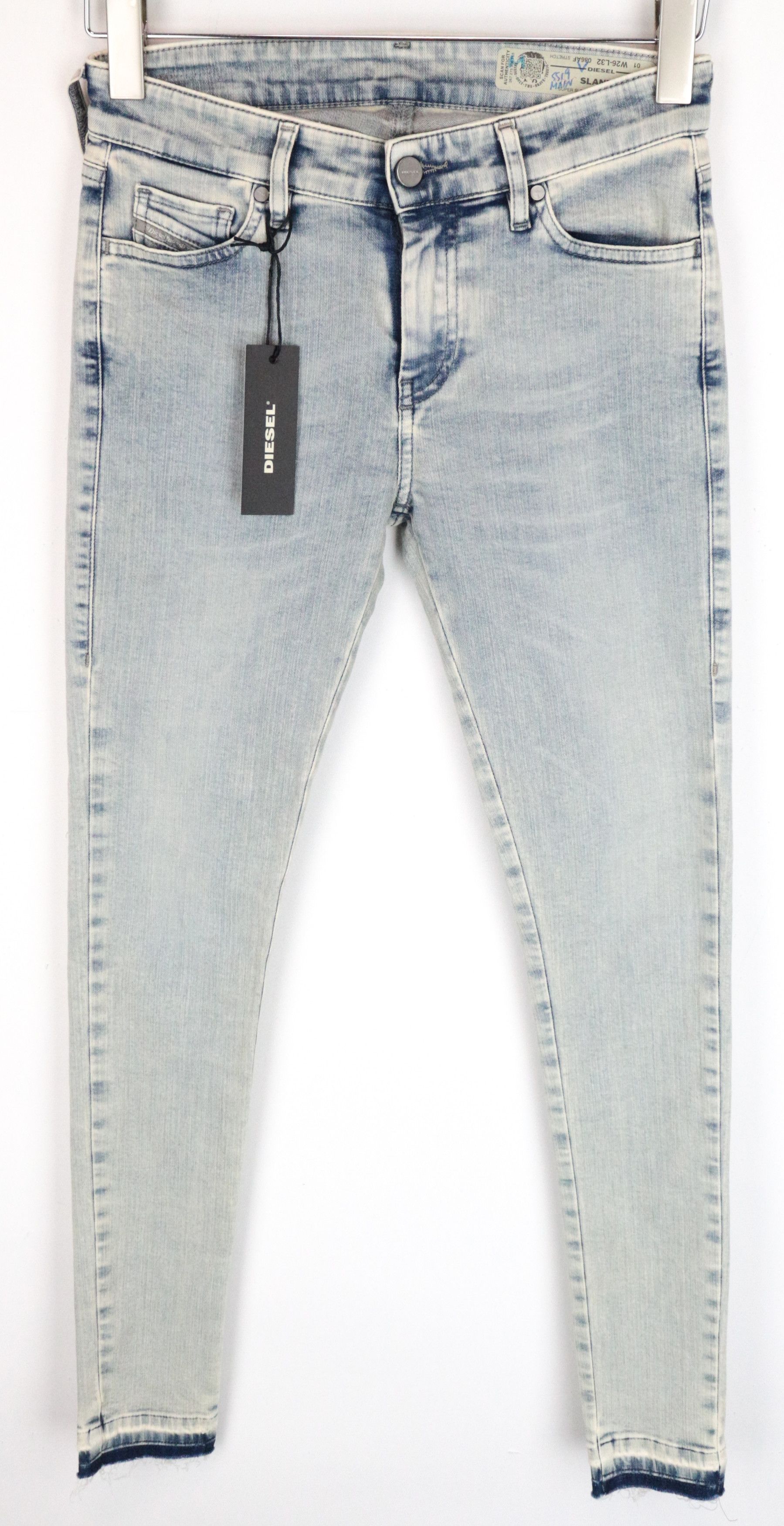 Diesel SLANDY 086AF W26/L32 Light Blue Stretch Jeans 63597 Size 26" / US 2 / IT 38 - 2 Thumbnail