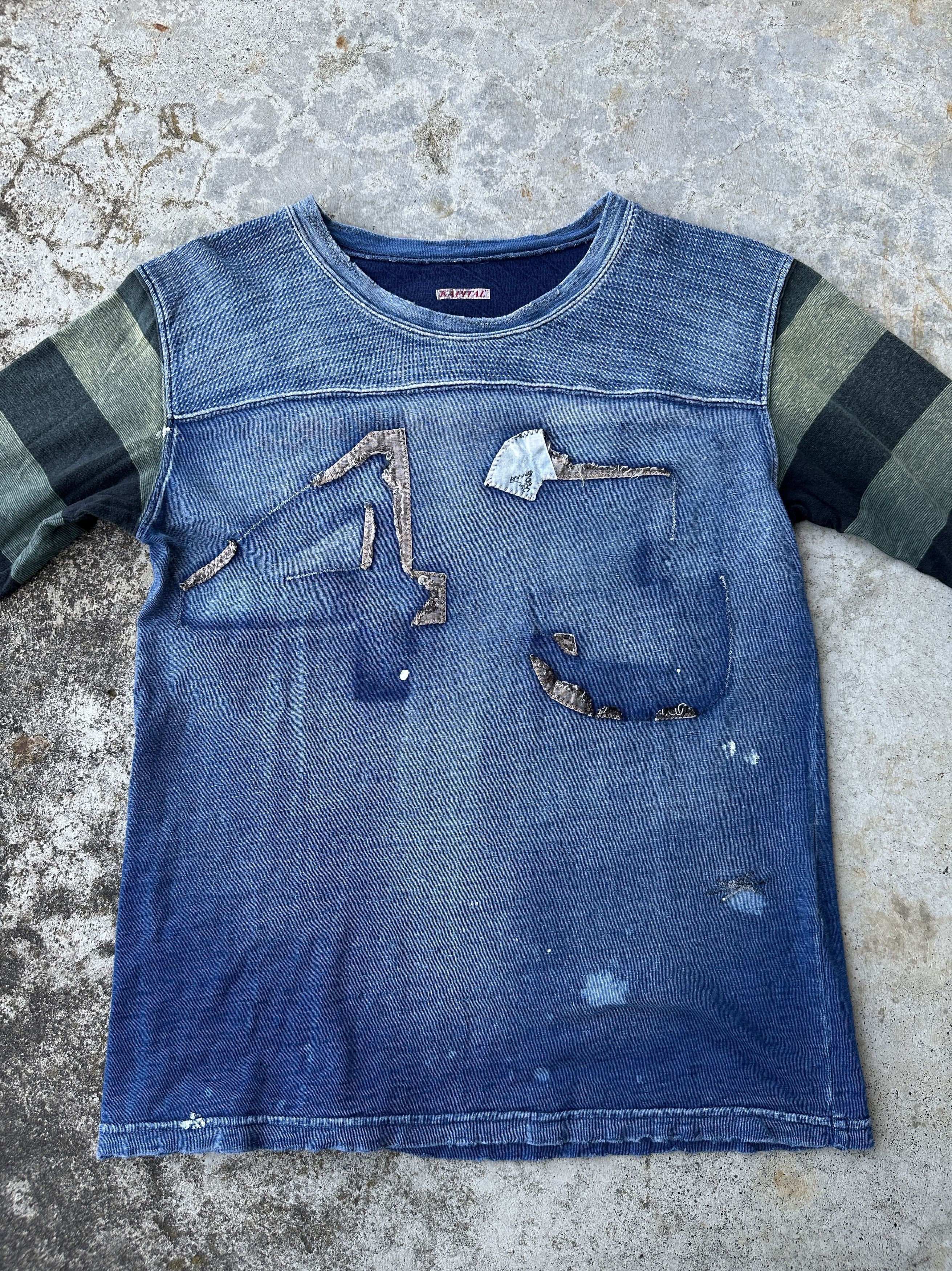 Kapital Kountry Indigo Numbered 43 striped durene jersey prisoner boro tee Size US S / EU 44-46 / 1 - 4 Thumbnail