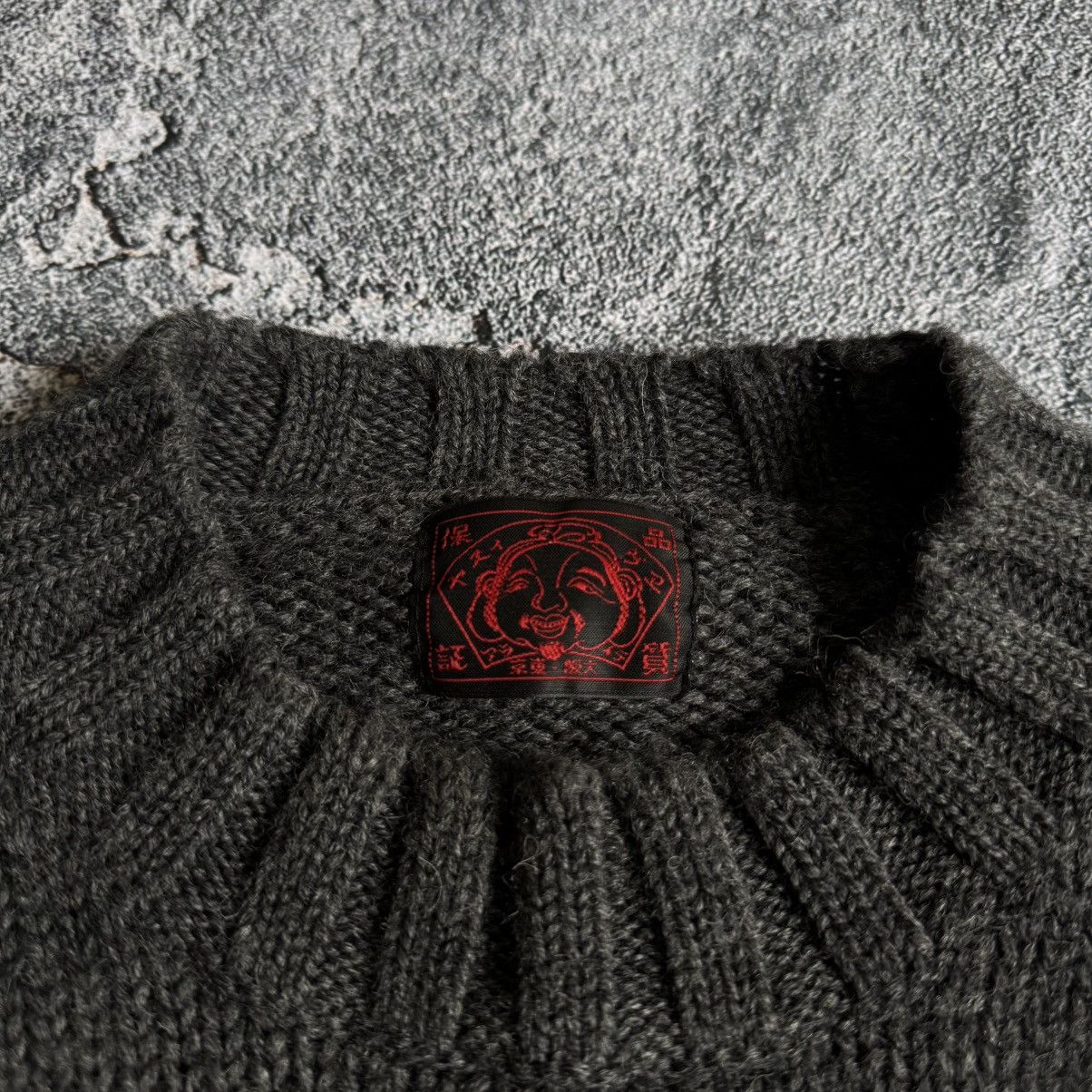 Evisu Evisu Luxury Knitted Sweater Big Logo Men's Colour Grey Size US XXL / EU 58 / 5 - 4 Thumbnail
