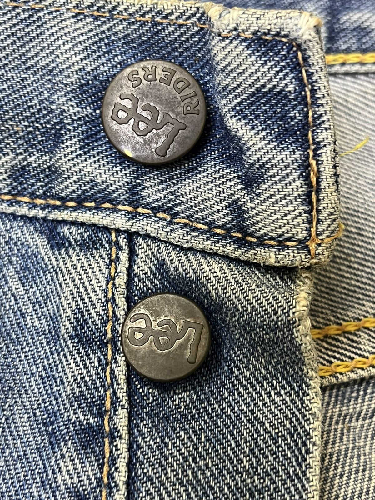 Japanese Brand Vintage LEE RIDERS repro 50s dirty half selvedge jeans Size US 29 - 16 Thumbnail