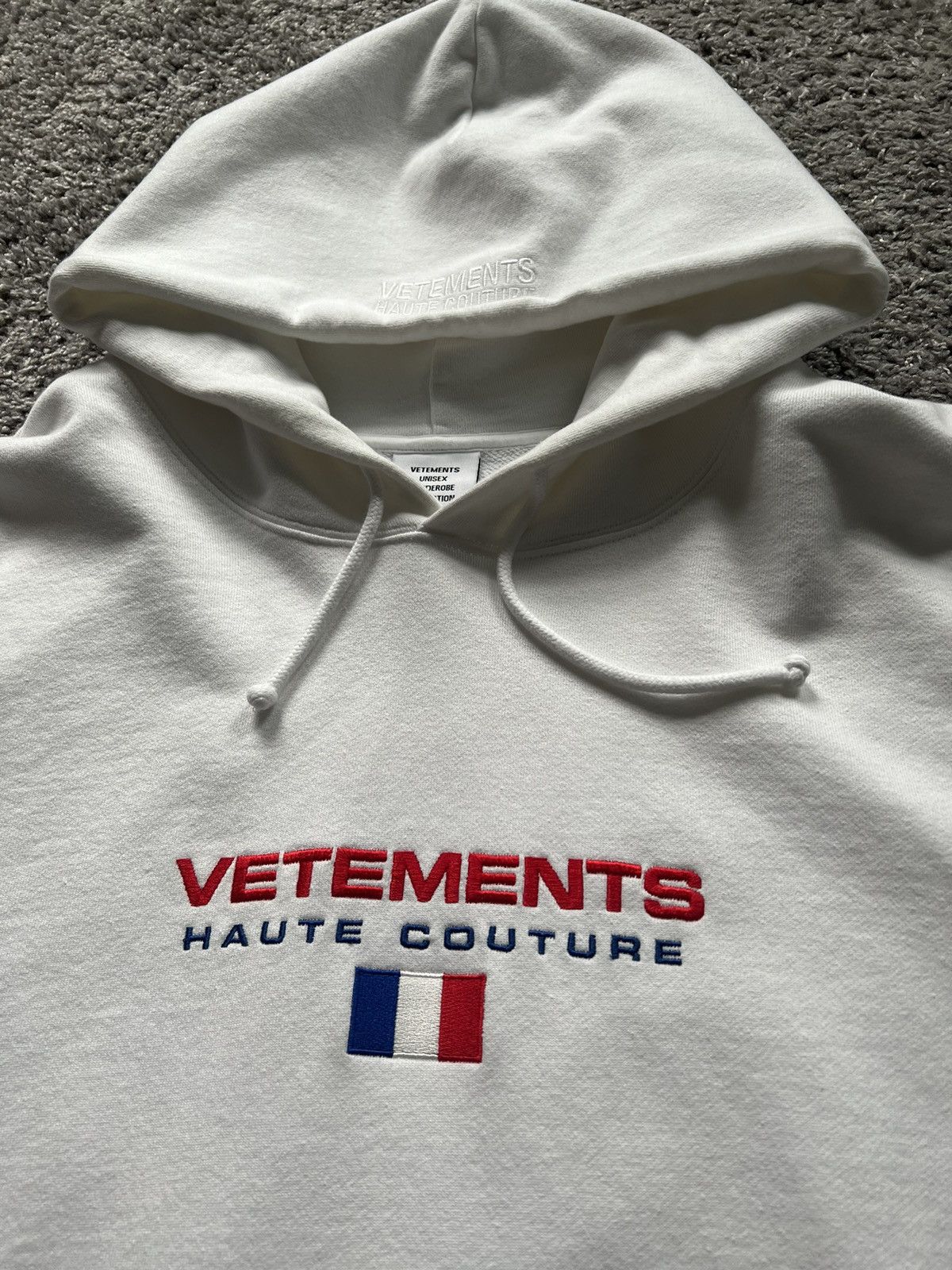 Vetements Vetements White Haute Couture Logo Oversized Hoodie Medium M Size US M / EU 48-50 / 2 - 2 Thumbnail
