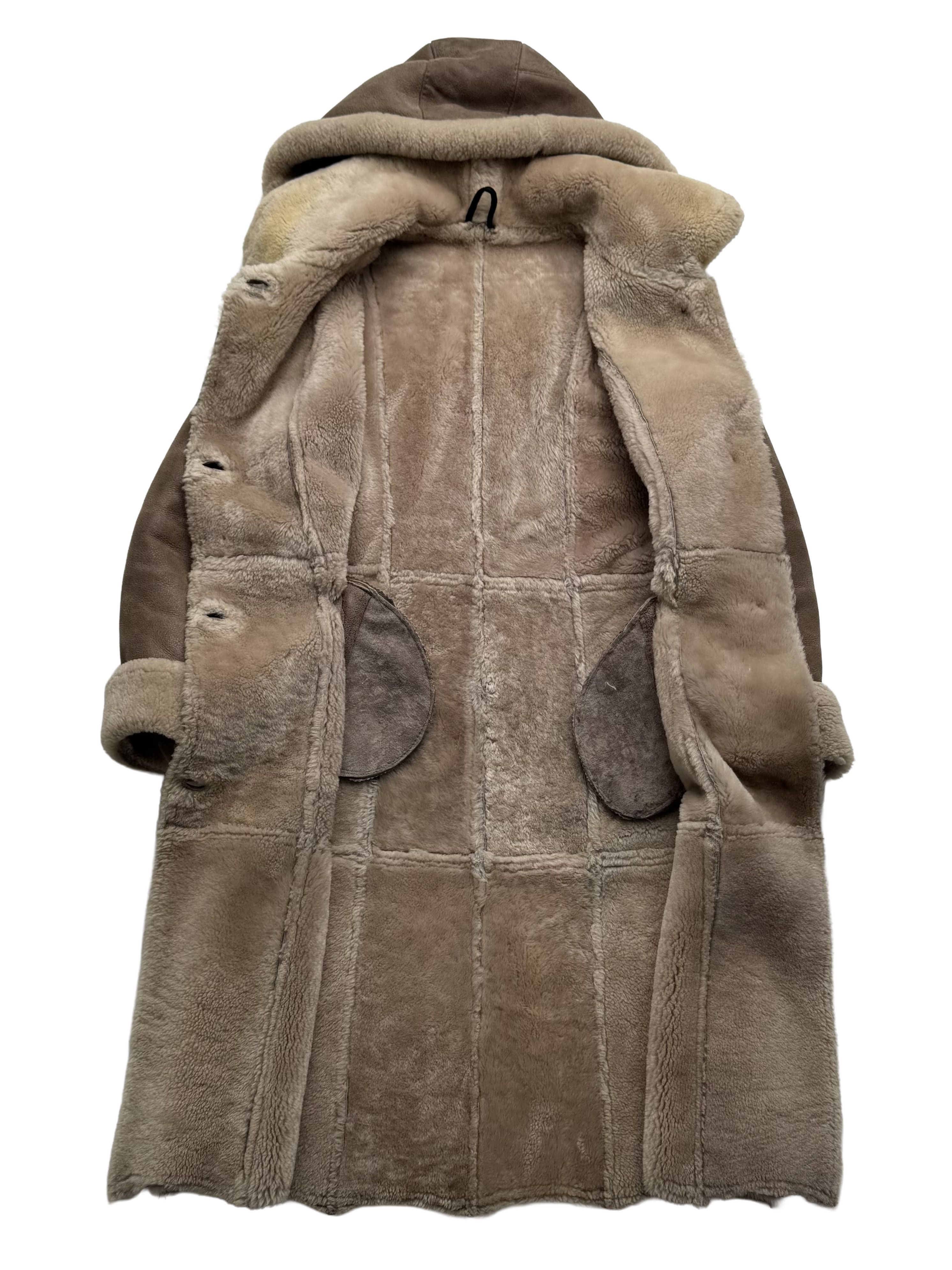 Vintage Vintage Sheepskin Shearling Coat Hooded Long Winter Jacket Size M / US 6-8 / IT 42-44 - 12 Thumbnail