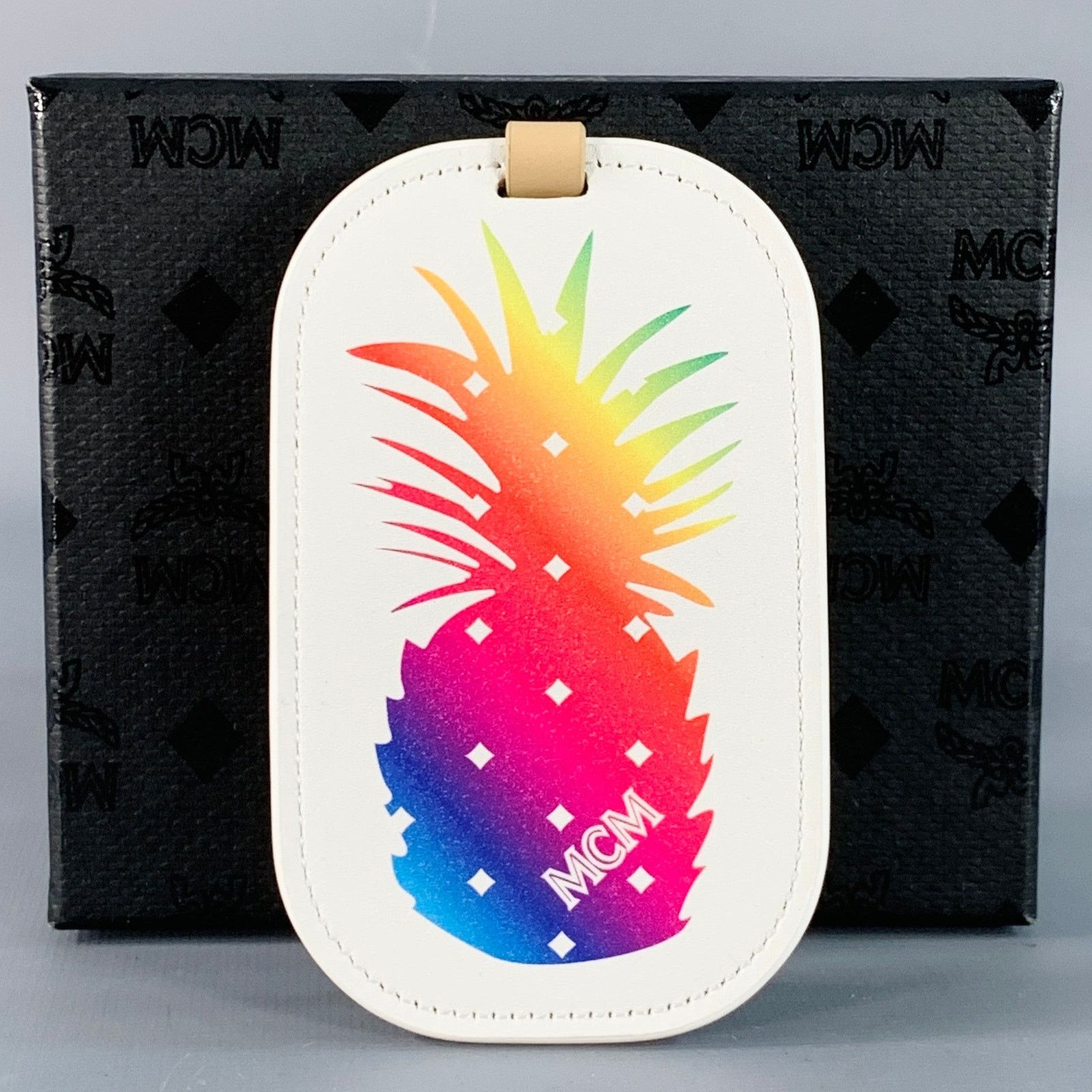 MCM MCM White Rainbow Leather Pineapple Luggage Tag Size ONE SIZE - 4 Thumbnail