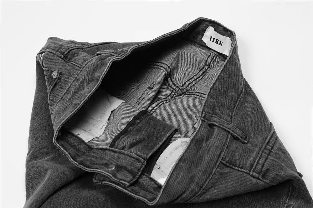 Japanese Brand × Jean Men's solid color washed distressed jeans Size US 32 / EU 48 - 4 Thumbnail