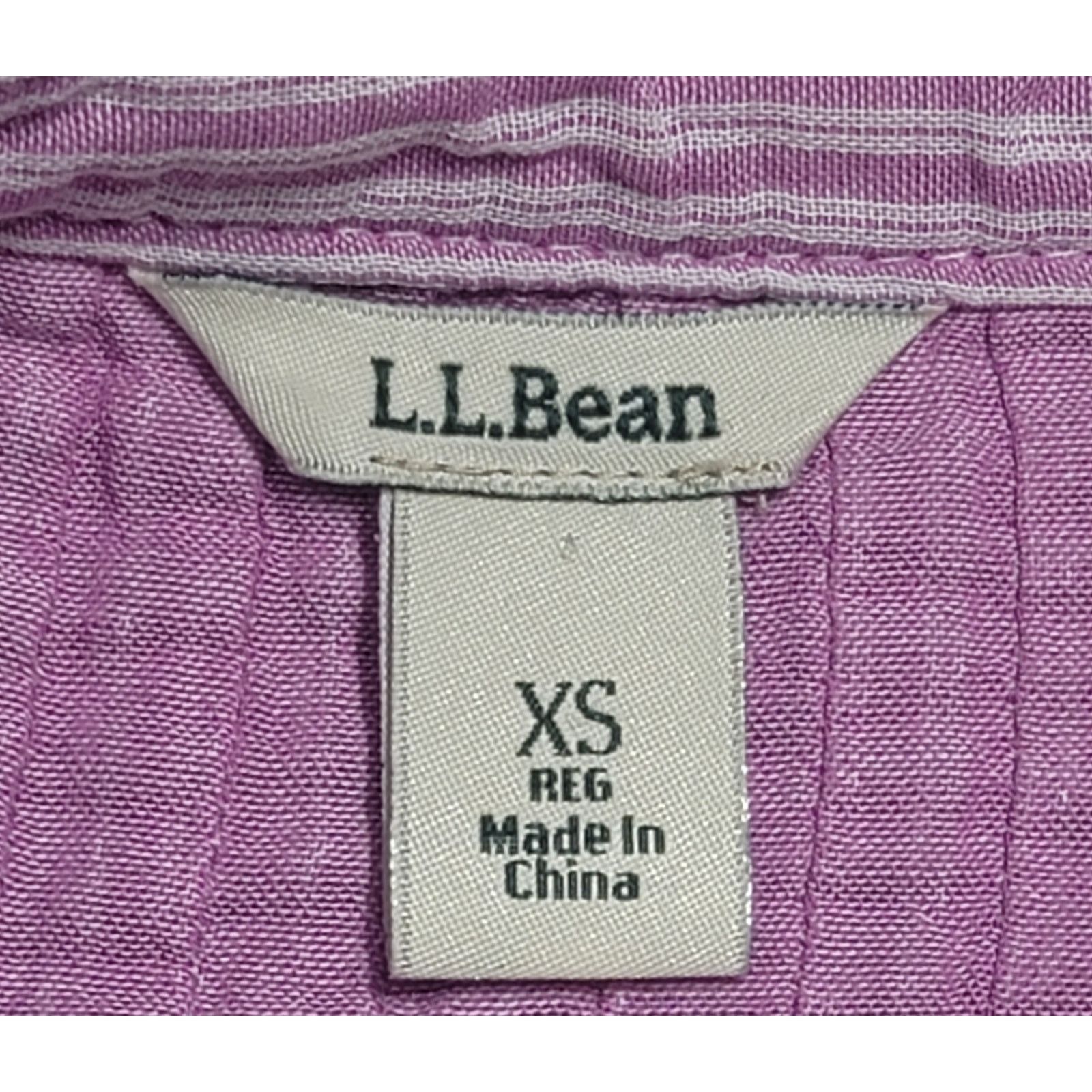 L.L. Bean L.L. Bean Purple White Striped Pleated Bodice Button Top XS Size XS / US 0-2 / IT 36-38 - 3 Thumbnail