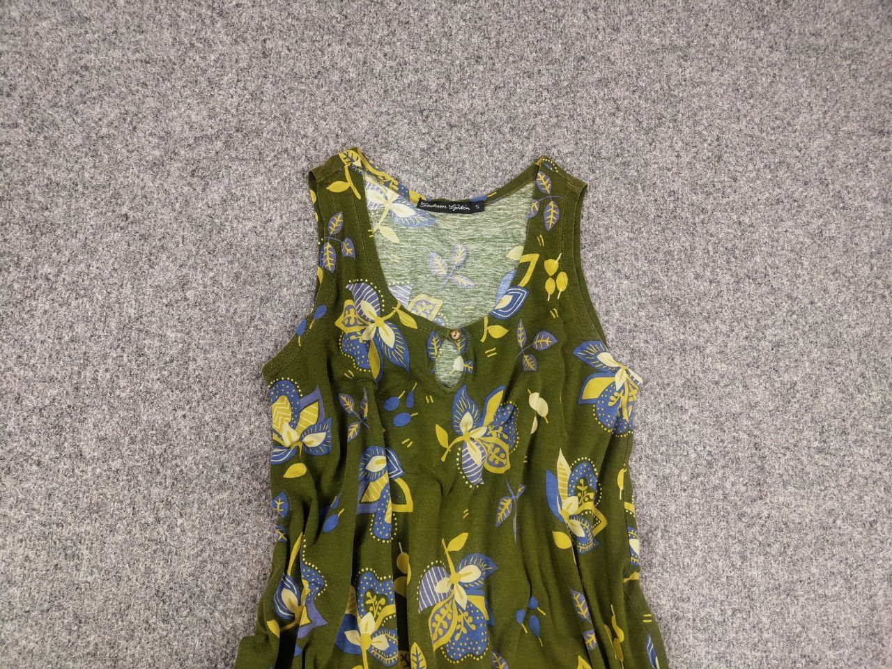 Gudrun Sjoden Gudrun Sjödén Design cotton Green Flower Pattern Tank dress Size S / US 4 / IT 40 - 4 Thumbnail