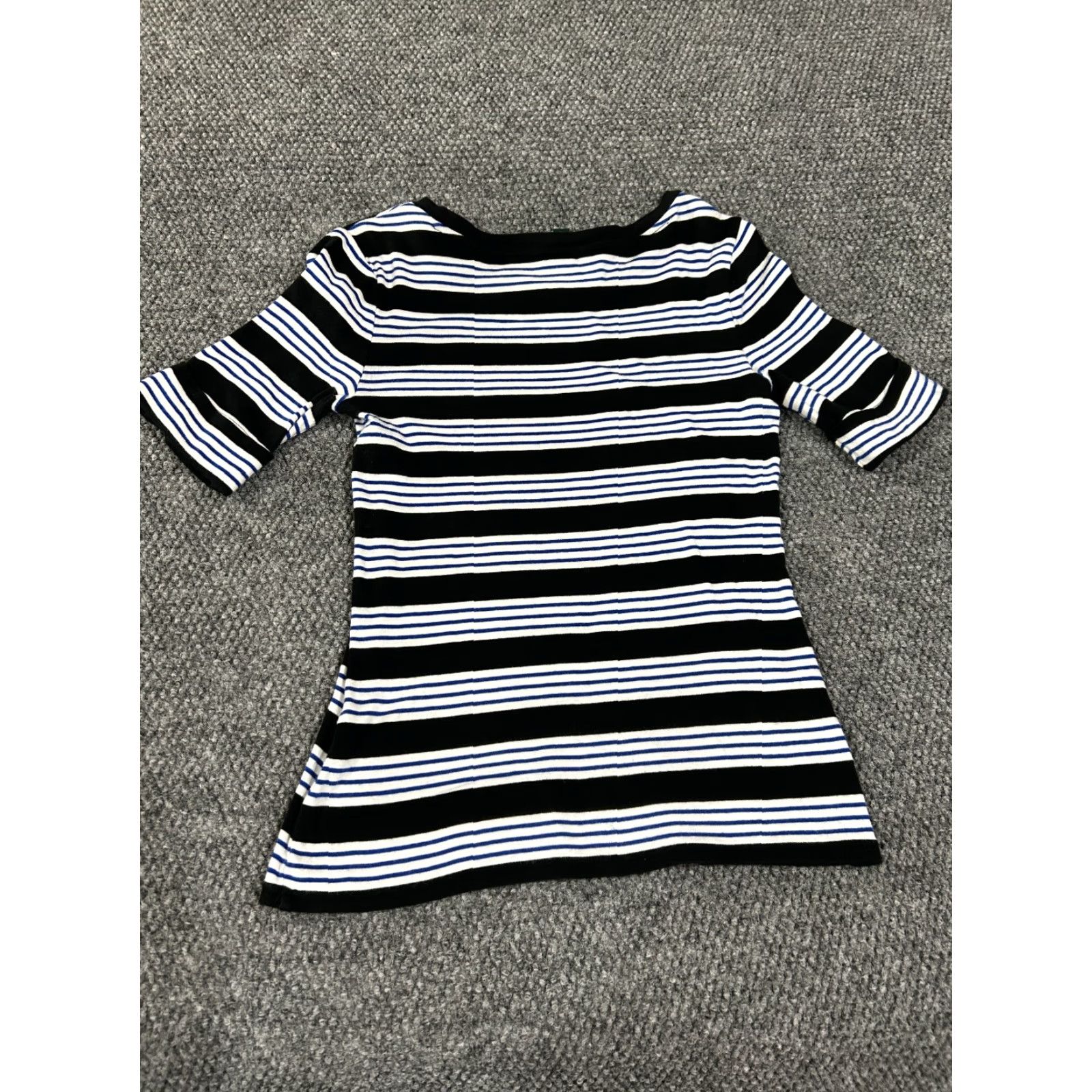 Ralph Lauren Lauren Ralph Lauren top Womens M Black White Blue stretch casual Shirt Size M / US 6-8 / IT 42-44 - 5 Thumbnail