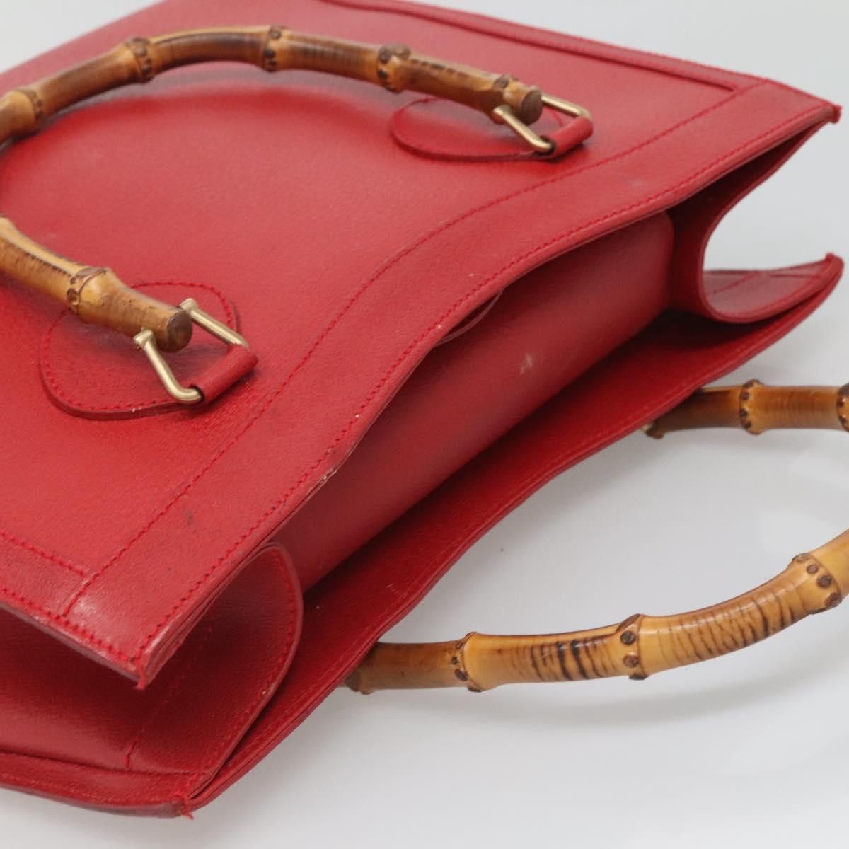 Gucci GUCCI Bamboo Hand Bag Leather Red Gold 002 2853 0260 0 Size ONE SIZE - 6 Thumbnail