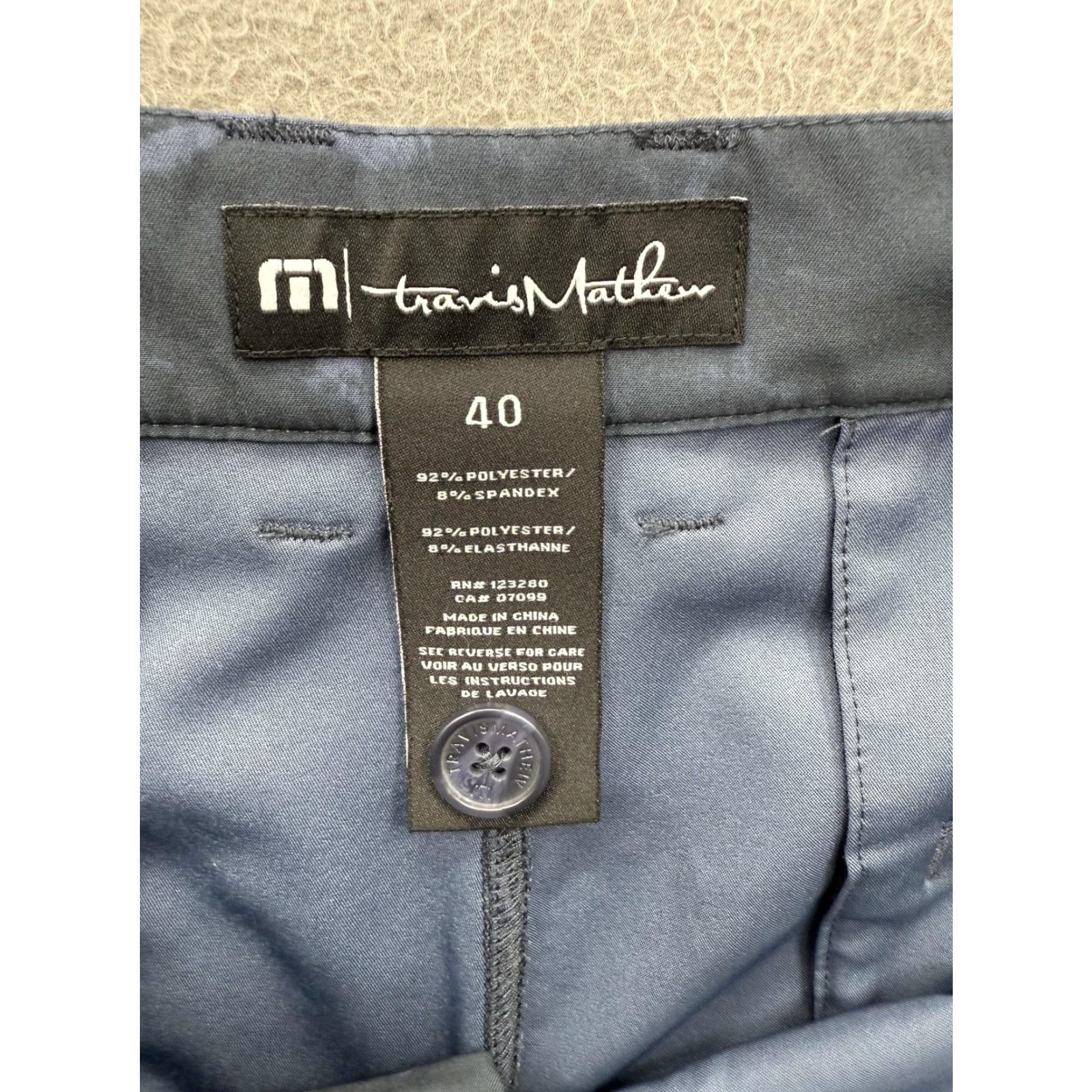 TravisMathew TravisMathew Shorts Mens 40 Gray Marble Print Golf Chino Stretch Performance Size US 40 / EU 56 - 3 Thumbnail