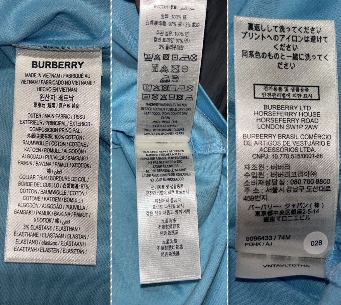 Burberry Burberry Jemma Topaz Blue Cotton T-Shirt Womens XS Brand NWT Size XS / US 0-2 / IT 36-38 - 12 Thumbnail