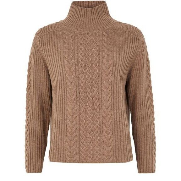 MAX MARA Turtleneck Brown Knit Wool Sweater New & Authentic