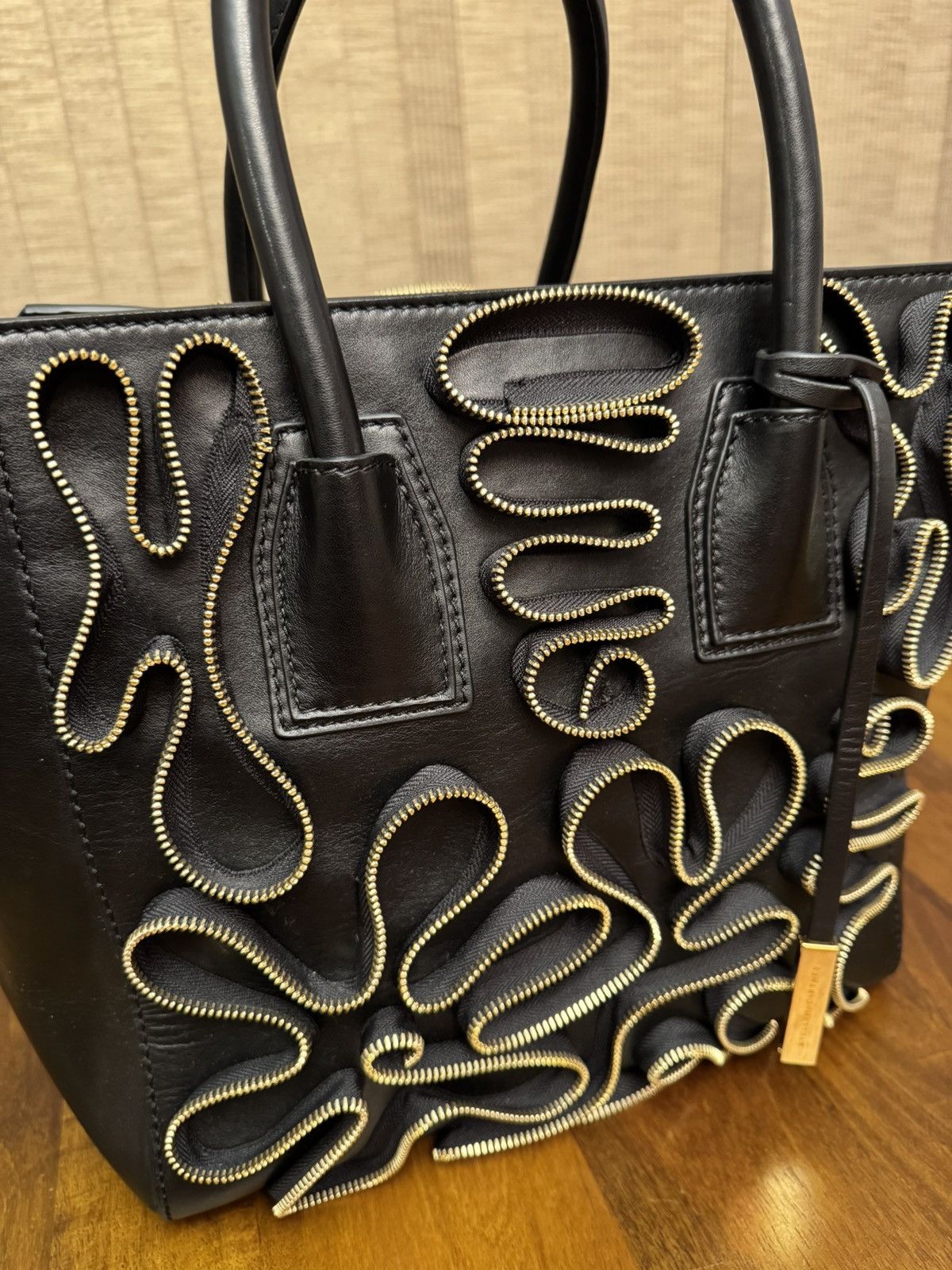 Stella McCartney STELLA MCCARTNEY Black Zipper Embellished Handle Bag Size ONE SIZE - 2 Thumbnail