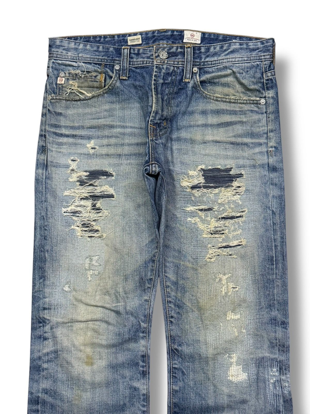 AG Adriano Goldschmied Vintage AG Adriano Goldschmied Destroyed Vintage Wash Denim Size US 33 - 4 Thumbnail