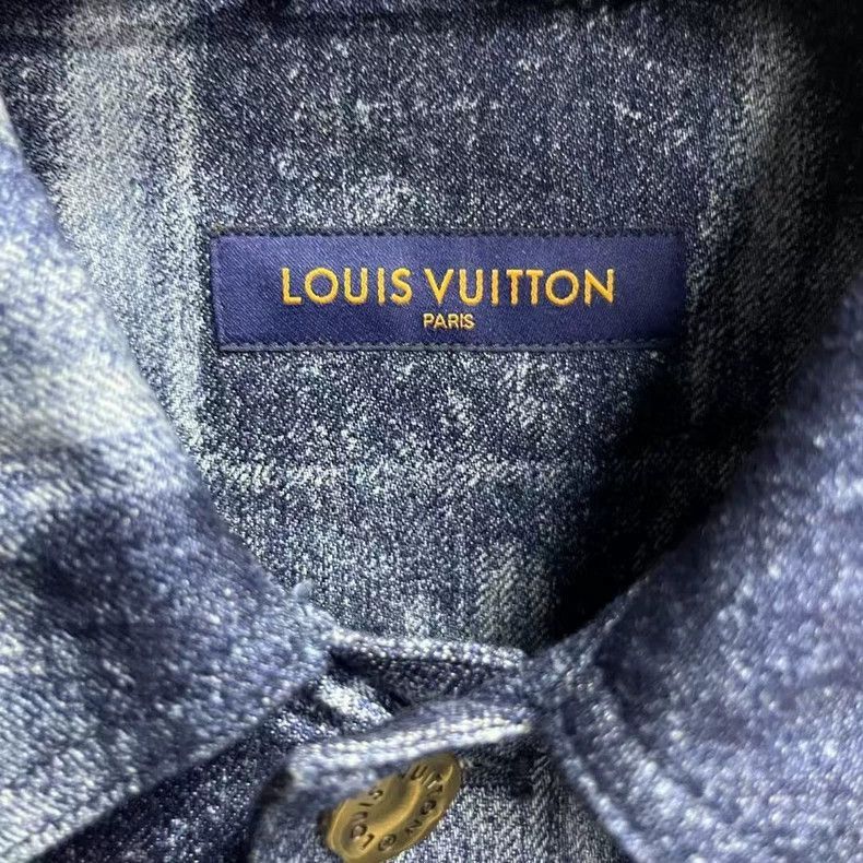Louis Vuitton Louis Vuitton Blue Plaid Denim Short Sleeve Shirt-2506 Size US XXL / EU 58 / 5 - 3 Thumbnail
