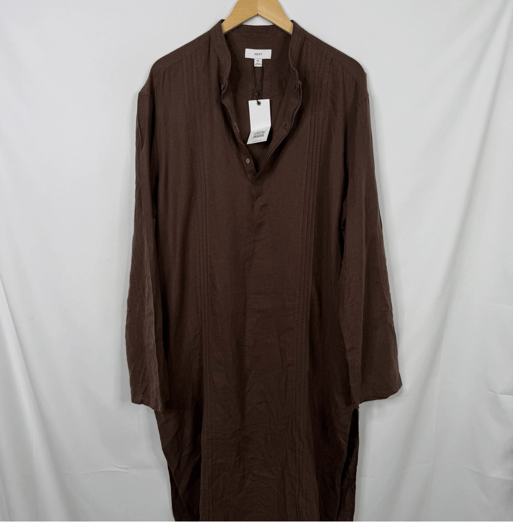 NEXT Next Mens Brown Linen Blend Tunic NWT Size US XL / EU 56 / 4 - 8 Thumbnail