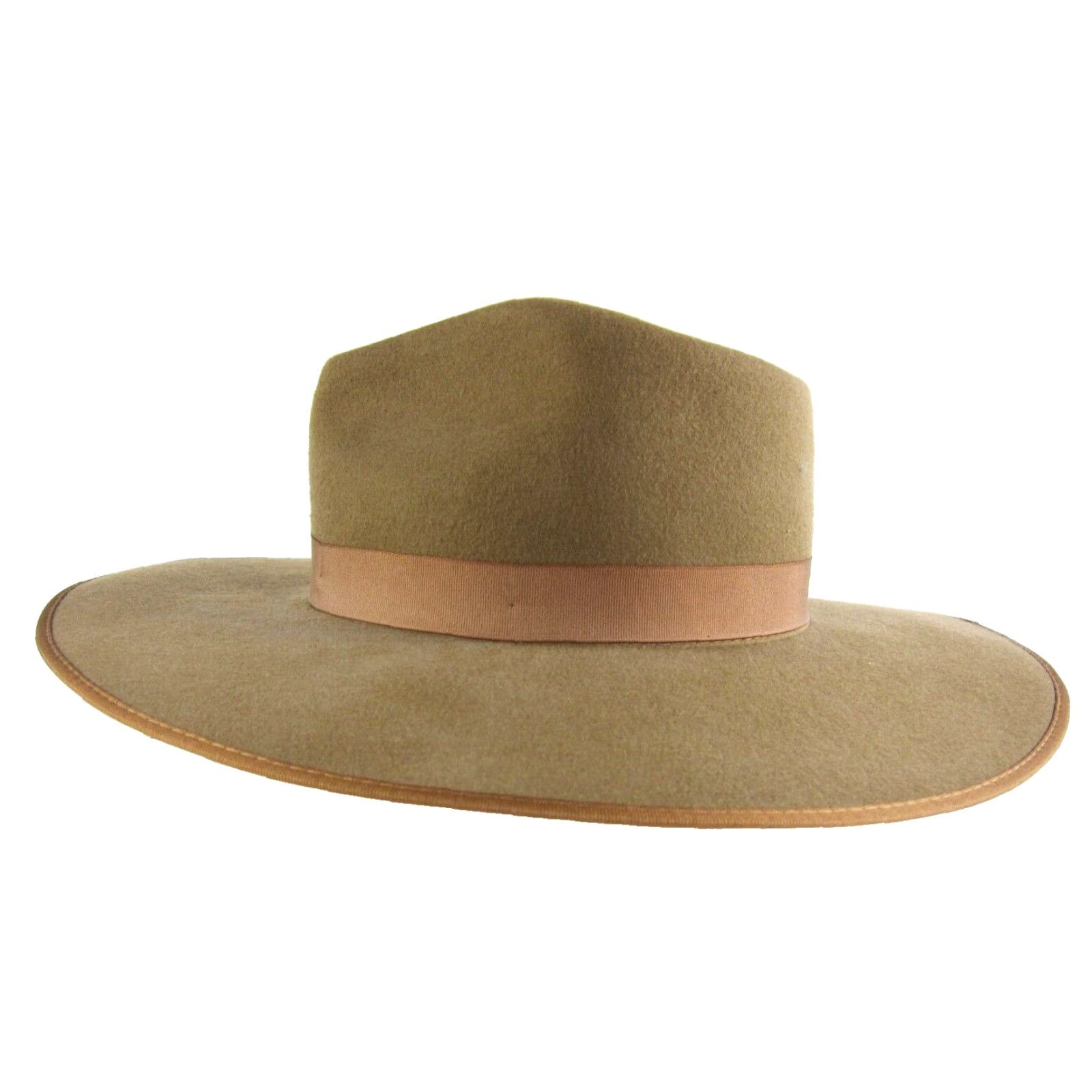 Lack of Color Lack Of Color Caramel Brown 100% Wool Felt Wide Brim Rancher Hat Women Medium Size ONE SIZE - 6 Thumbnail