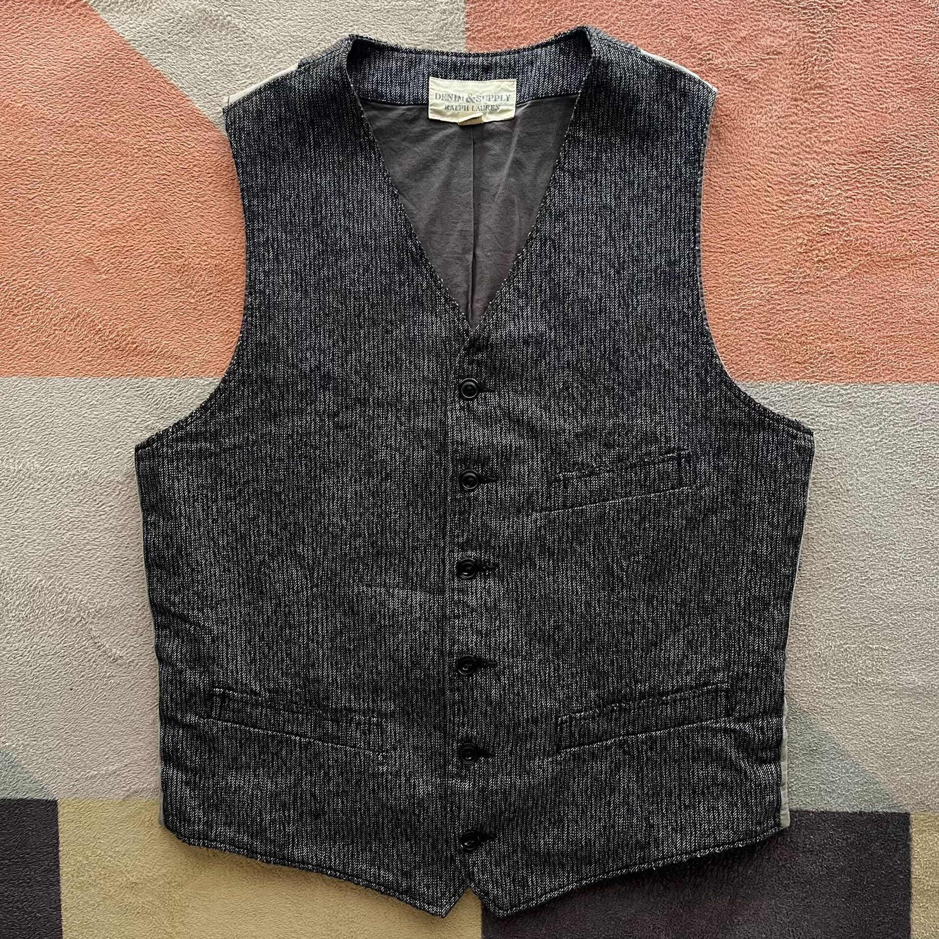 Denim & Supply Ralph Lauren Ralph Lauren Denim Supply Pepper Salt Vest Size US S / EU 44-46 / 1 - 1 Thumbnail