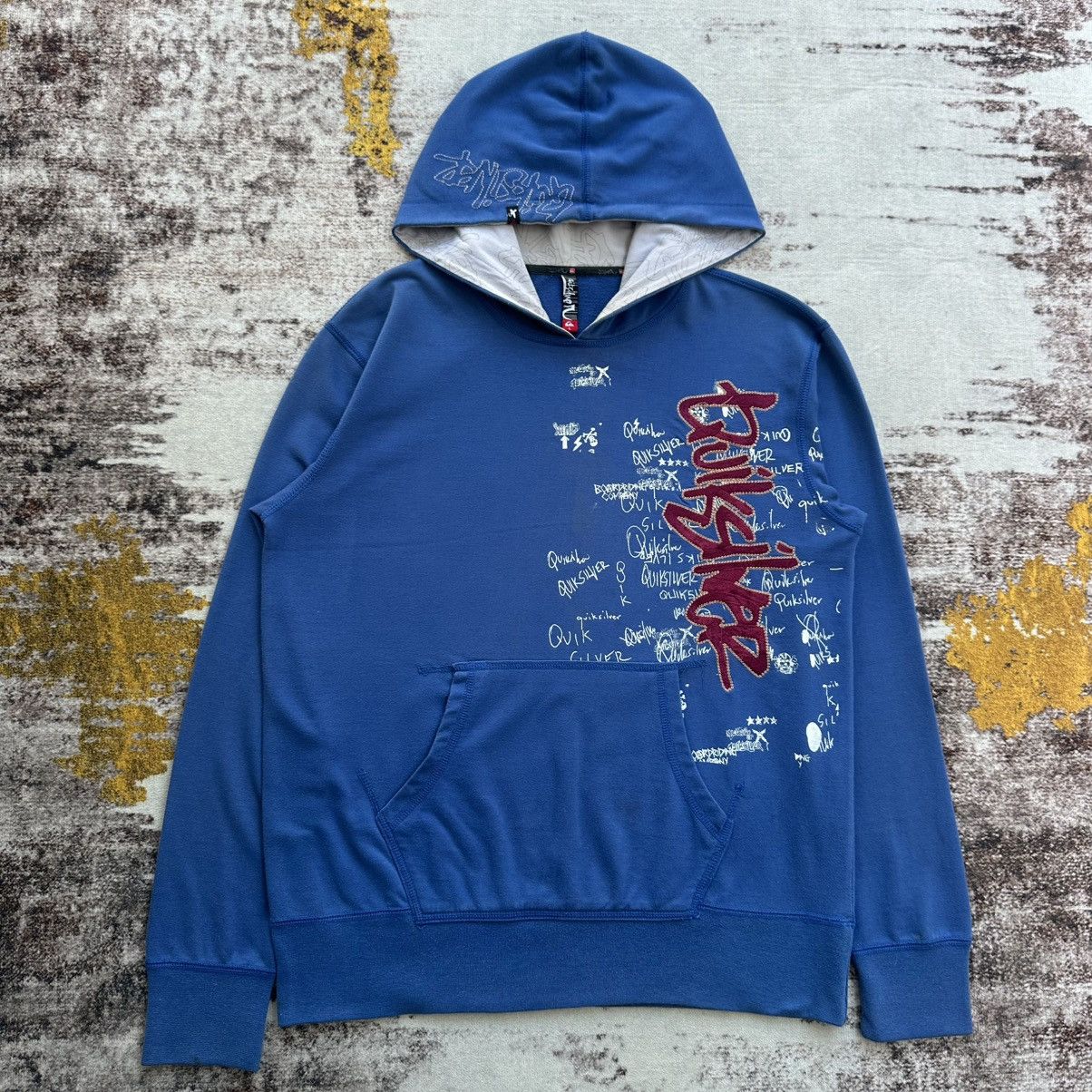 Quicksilver VINTAGE QUICK SILVER SURF&SNOWBOARD EMBROIDERY LOGO HOODIE Size US L / EU 52-54 / 3 - 2 Thumbnail