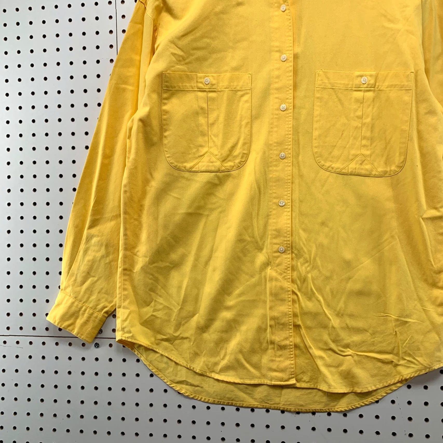 Gap VINTAGE Gap Button-Up Shirt Womens L Yellow 80s 70s Made Hong Kong Casual Cotton Size L / US 10 / IT 46 - 3 Thumbnail
