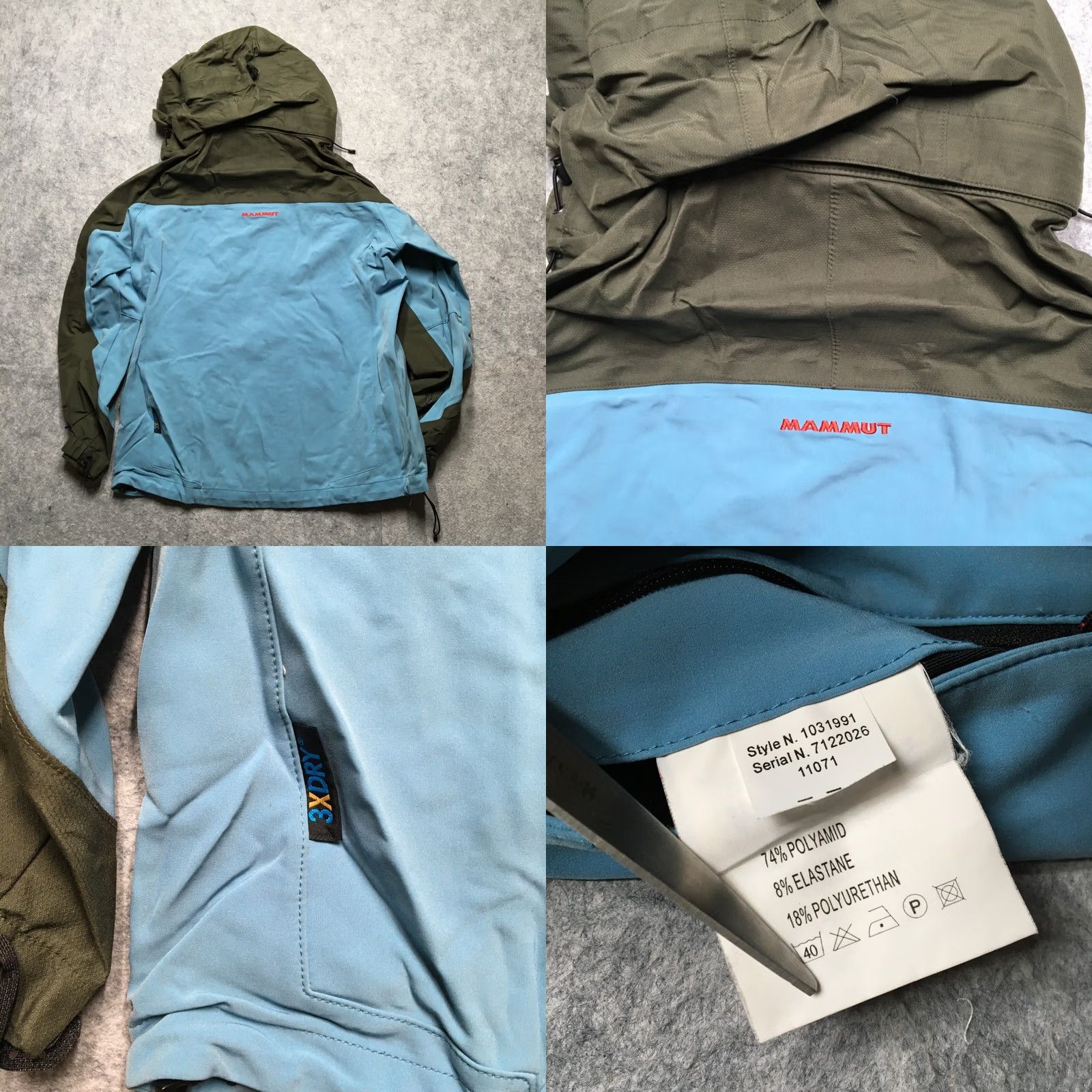 Mammut Mammut Softshell Jacket Womens L Blue Hooded Waterproof Logo Zip Jacket, Casual Outdoor Coat, Regular Size, Fall Winter Spring, Women Size L / US 10 / IT 46 - 8 Thumbnail