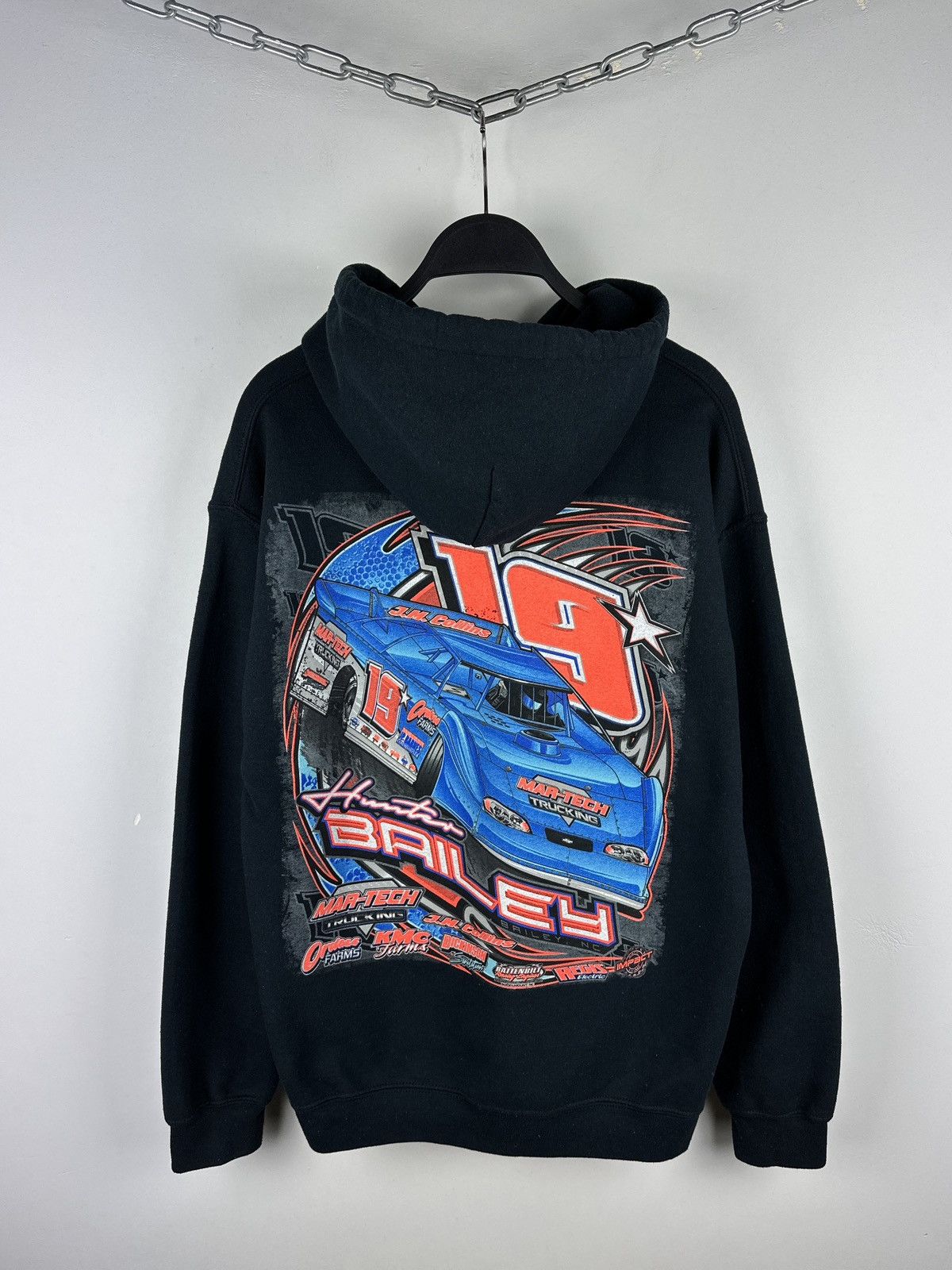 Vintage Vintage Y2K Hunter Bailey 19 Racing Hoodie Size US M / EU 48-50 / 2 - 1 Thumbnail