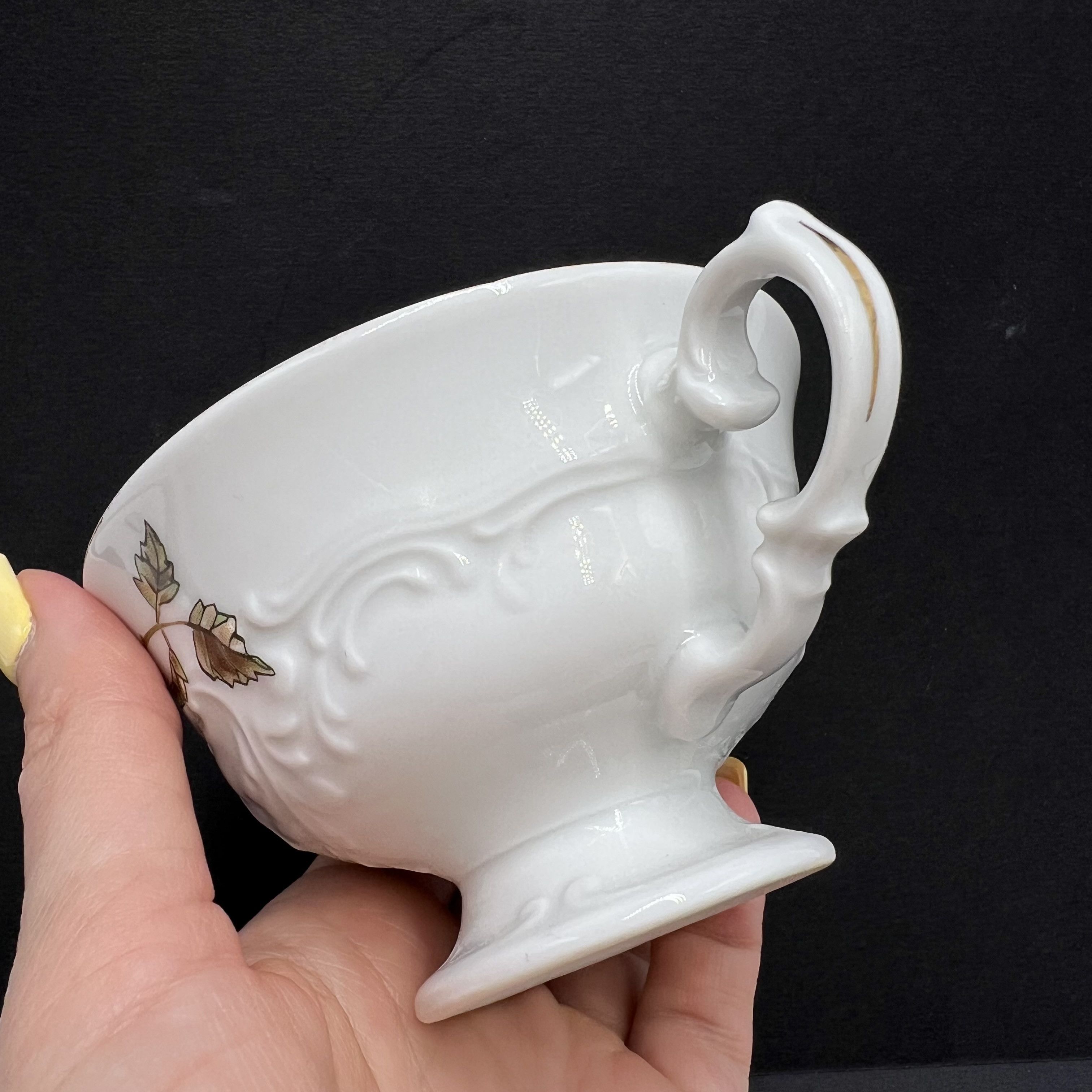 Vintage ANTIQUE Walbrzych Poland Porcelain Pedestal Cup Handpainted Size ONE SIZE - 4 Thumbnail