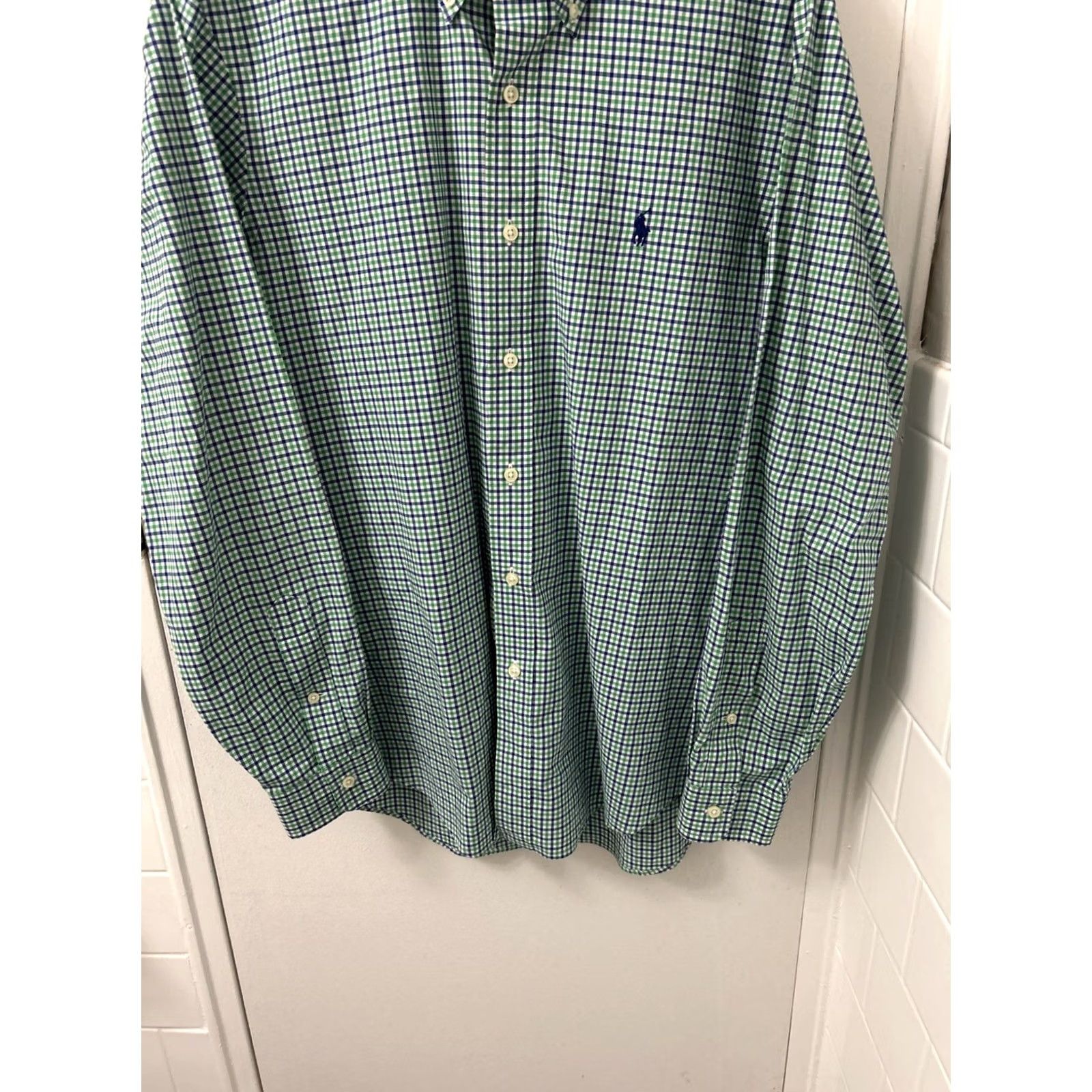 Ralph Lauren VINTAGE Ralph Lauren Shirt Mens Medium Green Blue Plaid Button Down Long Sleeve Pony Size US M / EU 48-50 / 2 - 3 Thumbnail
