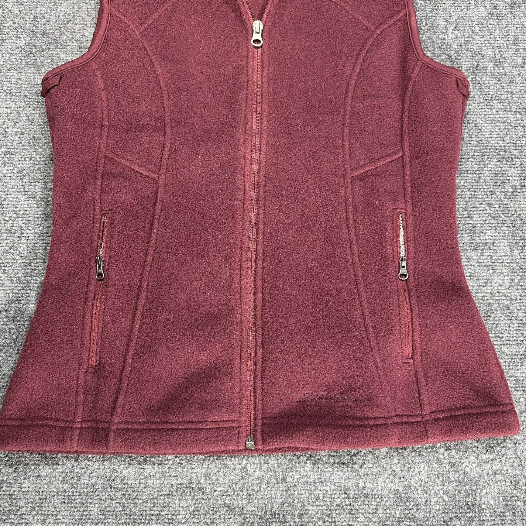 Eddie Bauer Eddie Bauer Vest Womens XS Fleece Full Zip Plum Wine Color Pockets Logo Casual Jacket (19) Size XS / US 0-2 / IT 36-38 - 2 Thumbnail