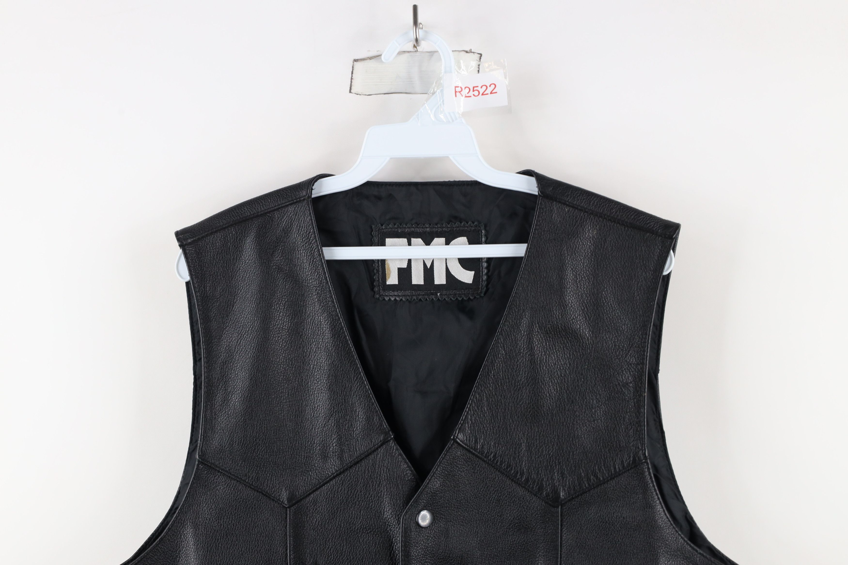 Vintage Vintage 90s Streetwear Leather Motorcycle Vest Jacket Black Size US XL / EU 56 / 4 - 2 Thumbnail