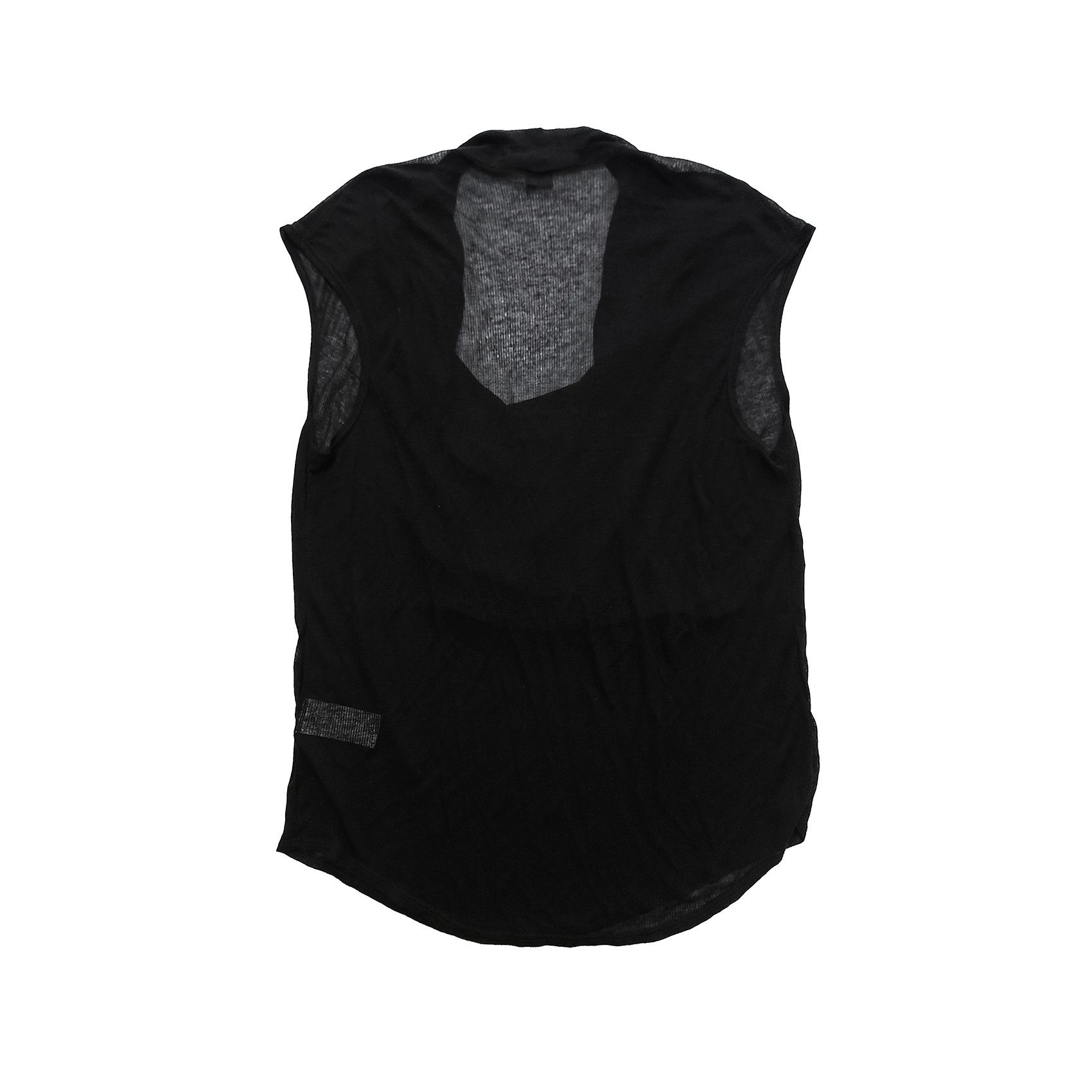Helmut Lang Helmut Lang Semi-Sheer Modal Ribbed Cowl Neck Sleeveless Top Size S / US 4 / IT 40 - 2 Thumbnail