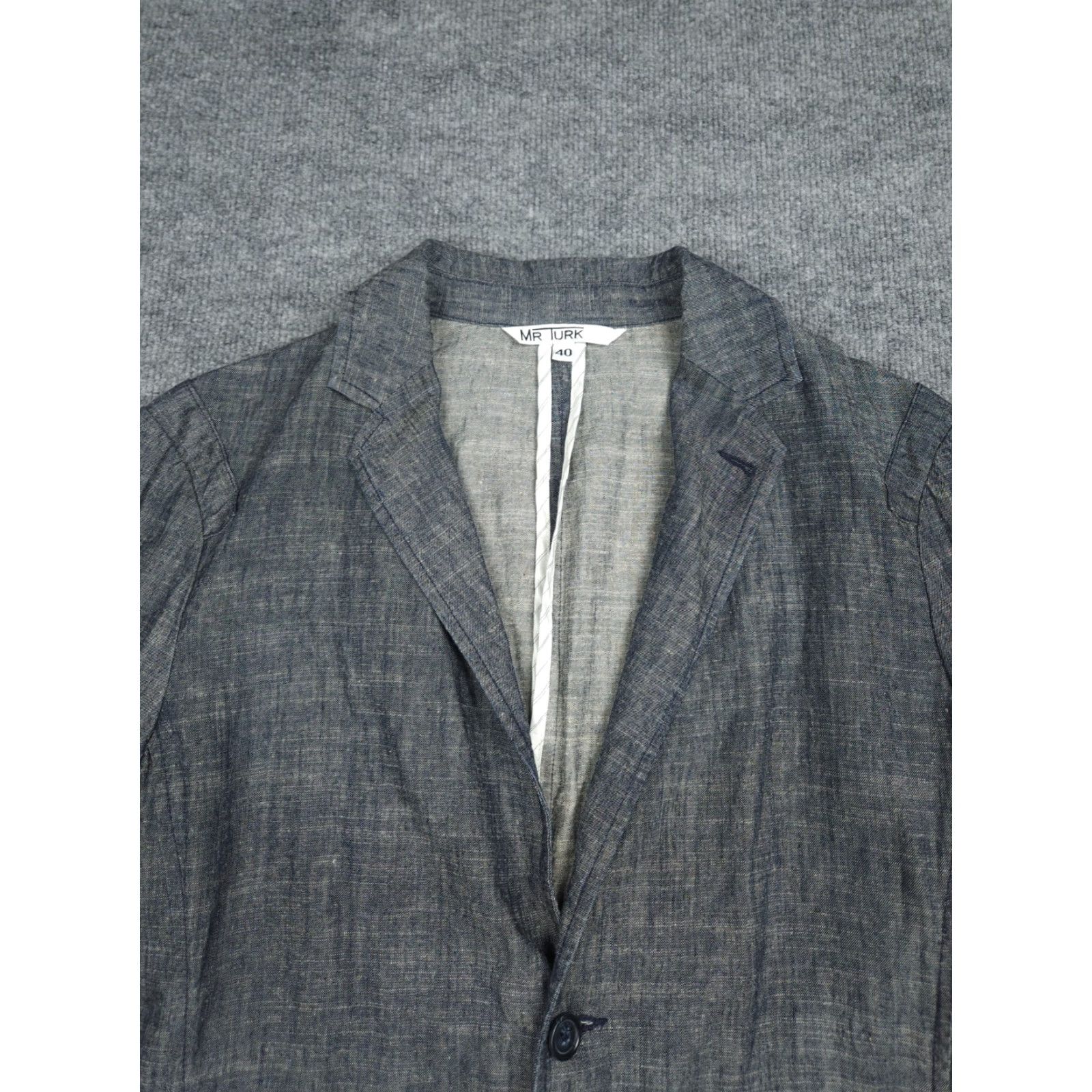 Mr Turk MR TURK Blazer Jacket Mens 40 Gray Lyocell Linen Blend 2 Button Chore Pockets Jacket Blazer Chore Pockets Mens 40 Gray Size 40R - 2 Thumbnail