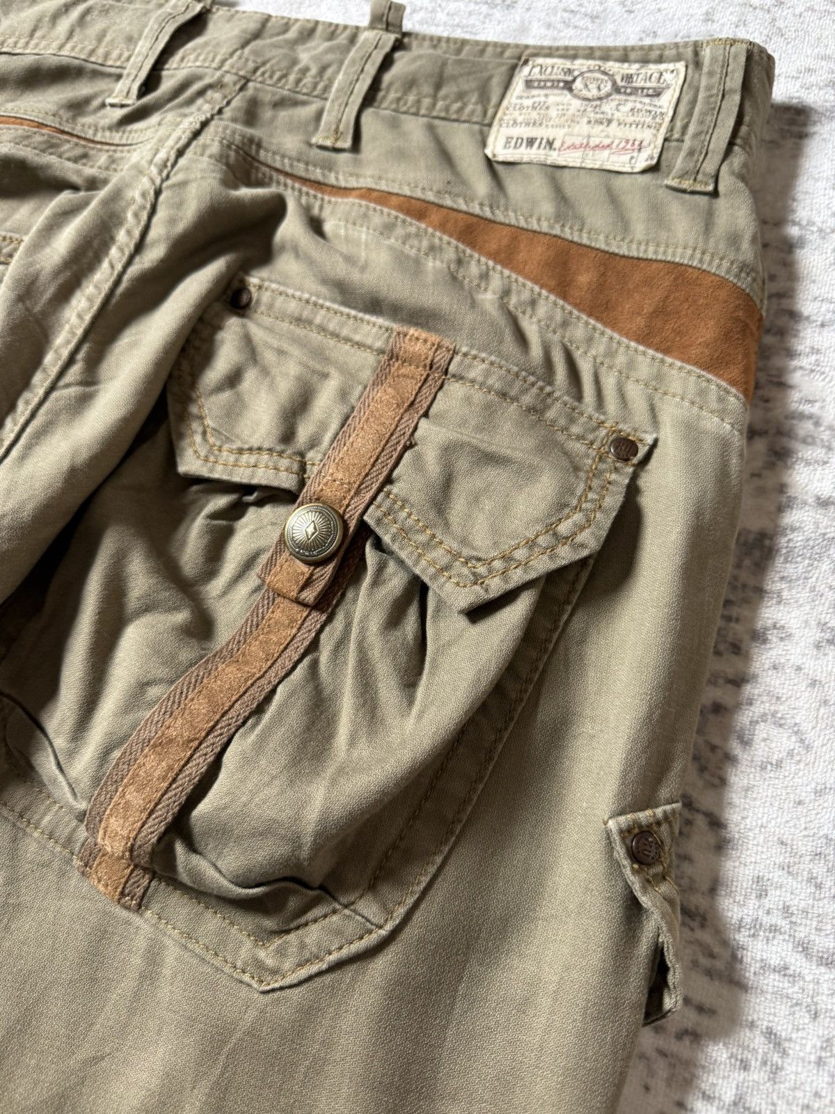 Edwin Edwin XV Bush Pocket Spiral Leg Linen Cargo Pants Size US 32 / EU 48 - 13 Thumbnail