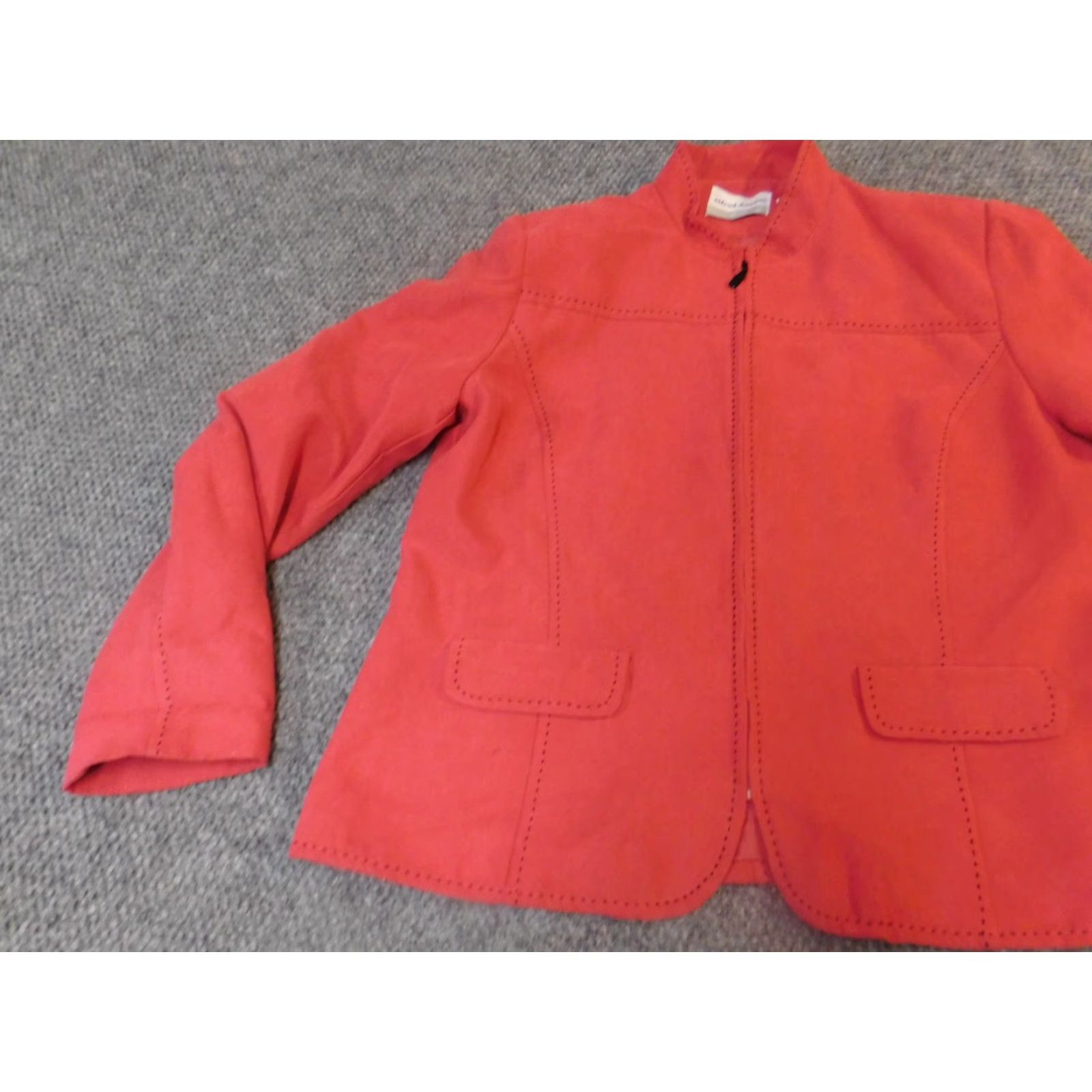 Vintage Alfred Dunner Jacket 14P Pink Full Zip Womens Petite Casual Knit Embroidered Solid Mid-Length Long Sleeve Regular Jacket Size XL / US 12-14 / IT 48-50 - 4 Thumbnail