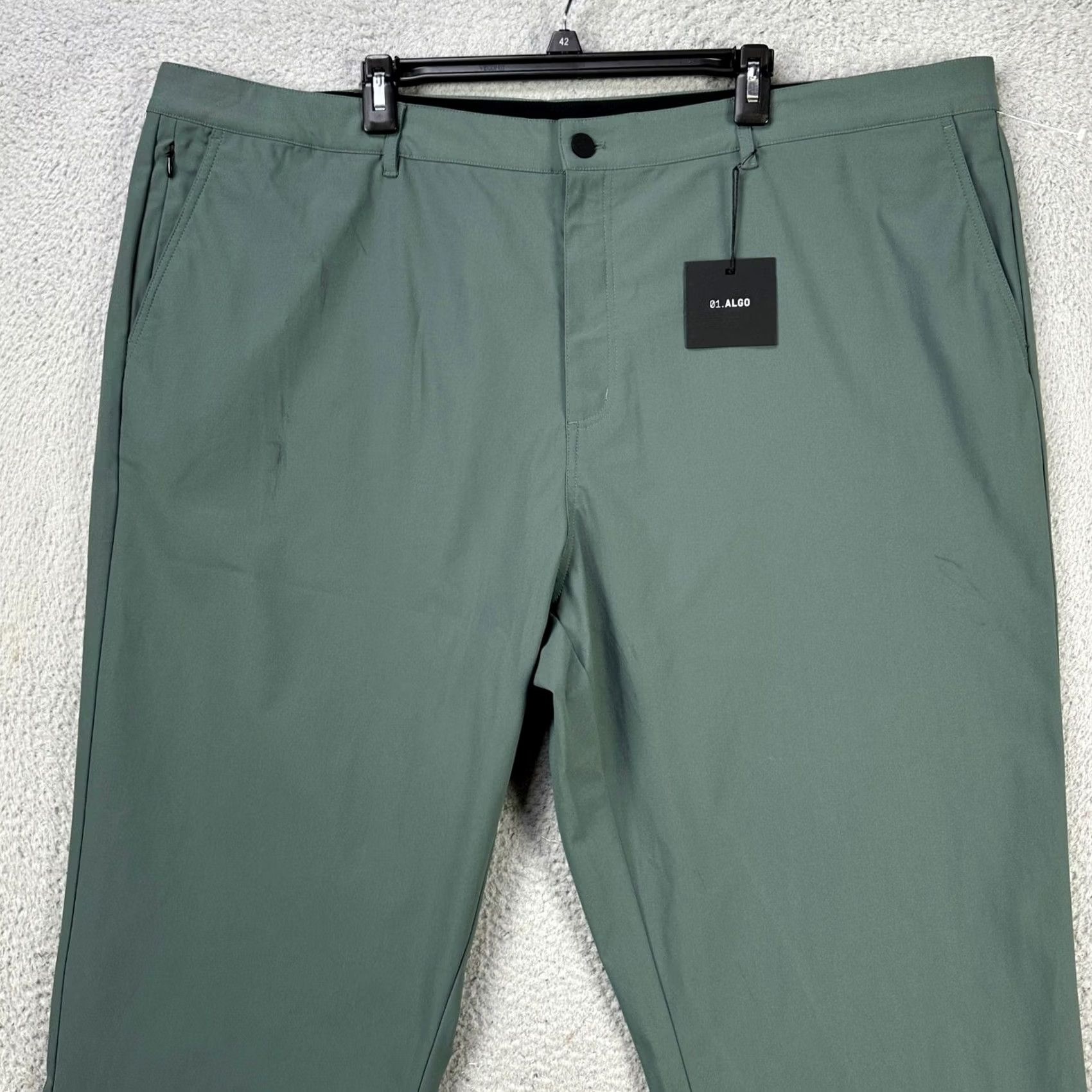 Vintage 01.Algo Mens Chino Golf Pants 42 Green Straight Leg Performance Tech Comfort NEW Size US 42 / EU 58 - 3 Thumbnail