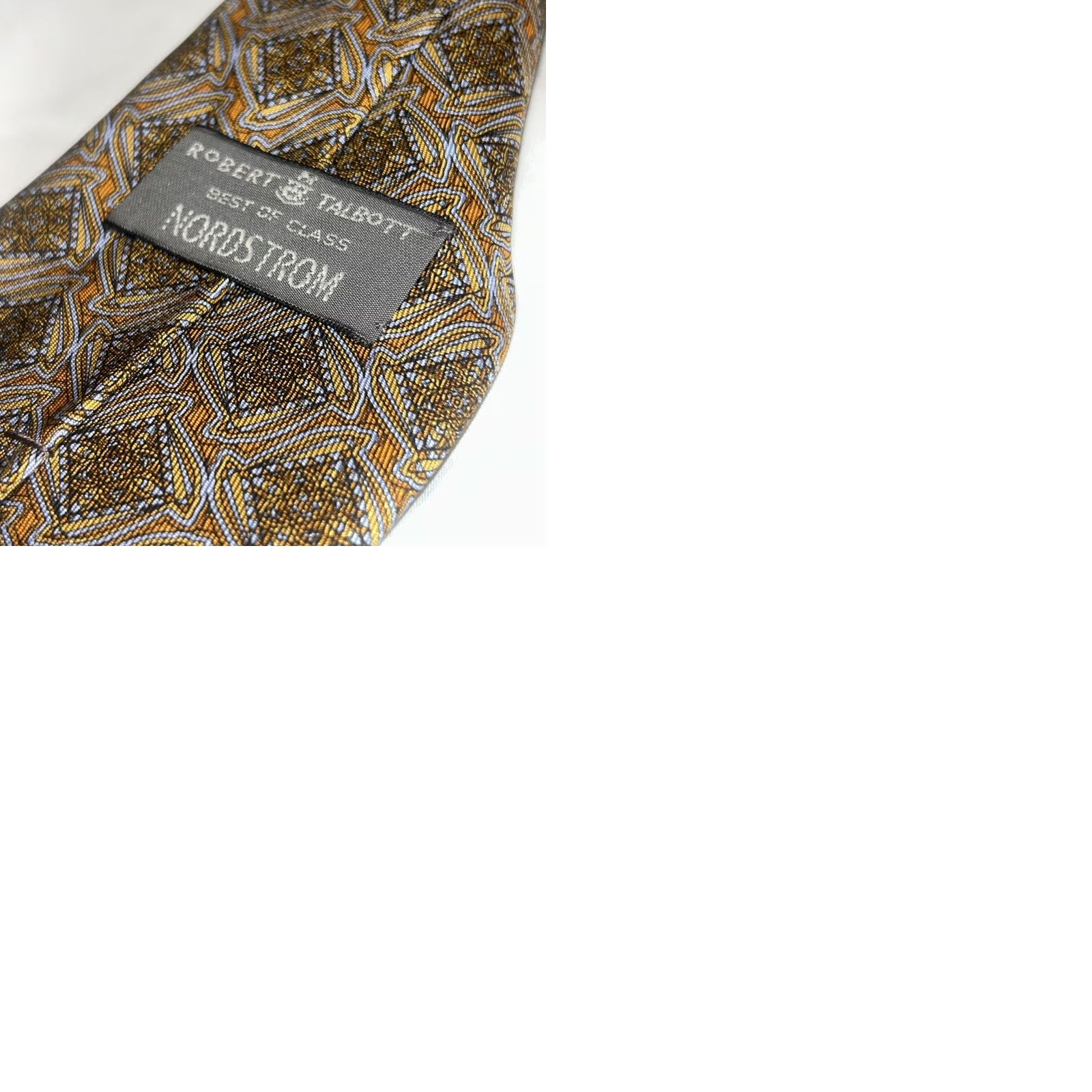 Robert Talbott Robert Talbott Tie Geometric Designer Silk Wide Gold Mens 56 1/2" x 4" Short Vintage No Size ONE SIZE - 9 Thumbnail