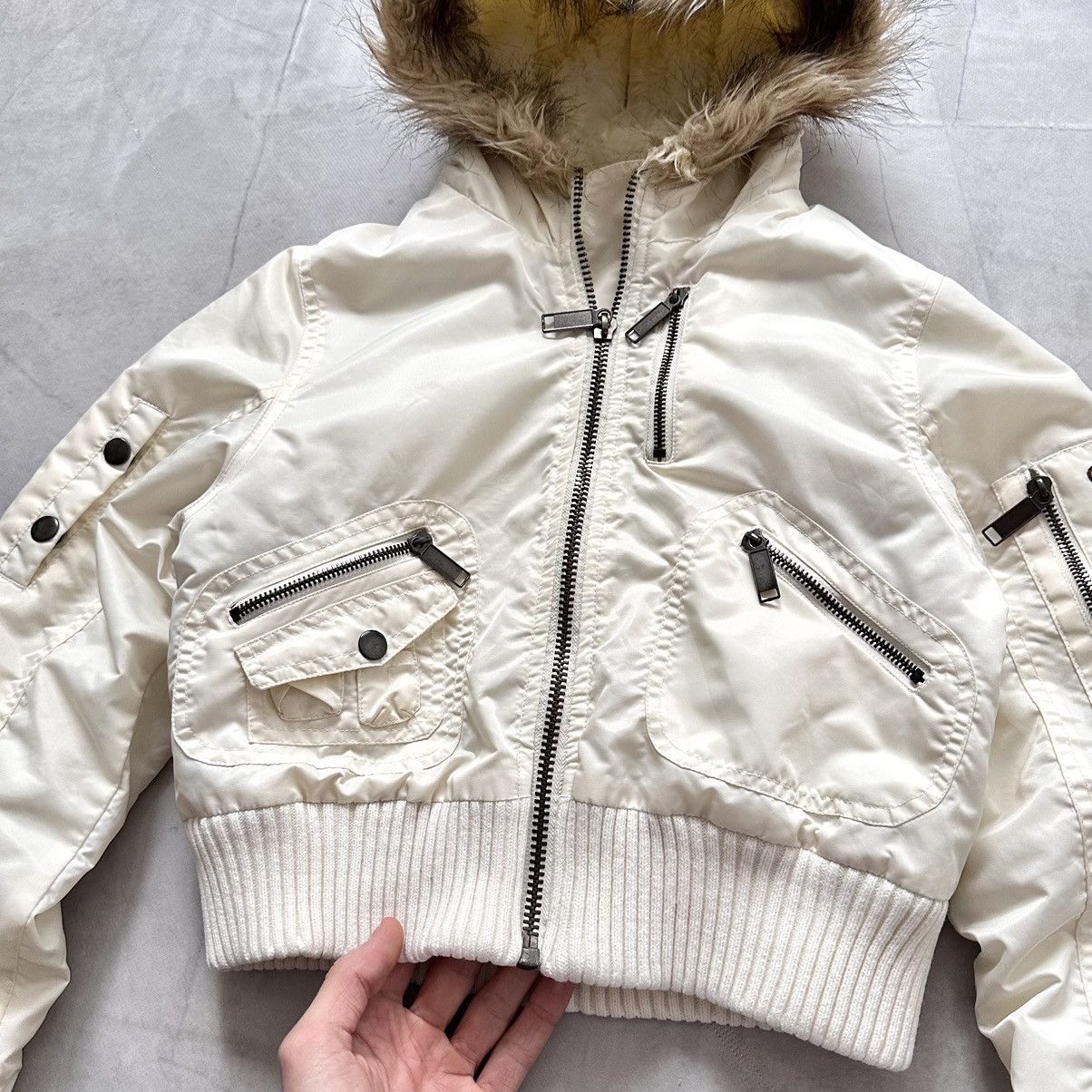 Hysteric Glamour × Undercover Punk Crop Bomber Jacket Faux Fur LGB If Six Was Nine Vibe Size XXS / US 00 / IT 34 - 4 Thumbnail