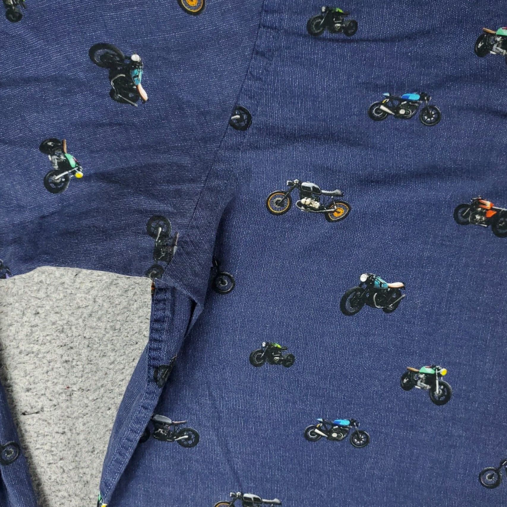 BUGATCHI VINTAGE Bugatchi Uomo Men's Shirt Medium Blue Motorcycle Print Geometric Long Sleeve Button-Up Classic Fit Casual Size US M / EU 48-50 / 2 - 3 Thumbnail