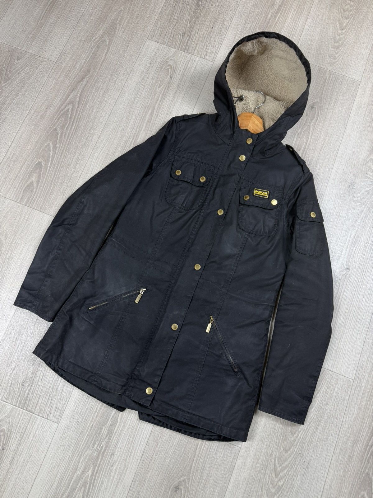 Barbour Barbour International Flywheel Wax Parka Jacket Women Size 8 Size S / US 4 / IT 40 - 3 Thumbnail