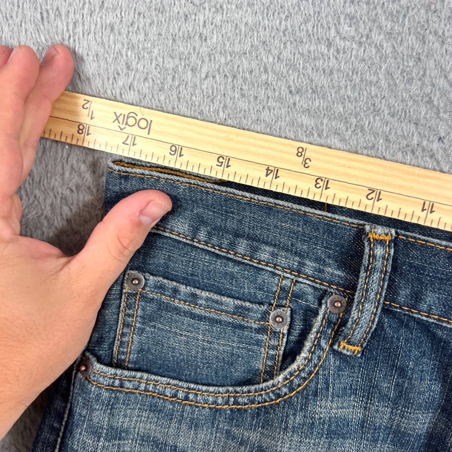 Levi's Levi's 559 Jeans Men Relaxed Straight Fit 33x32 Medium Blue Denim Grunge Skater Casual Size US 33 - 5 Thumbnail