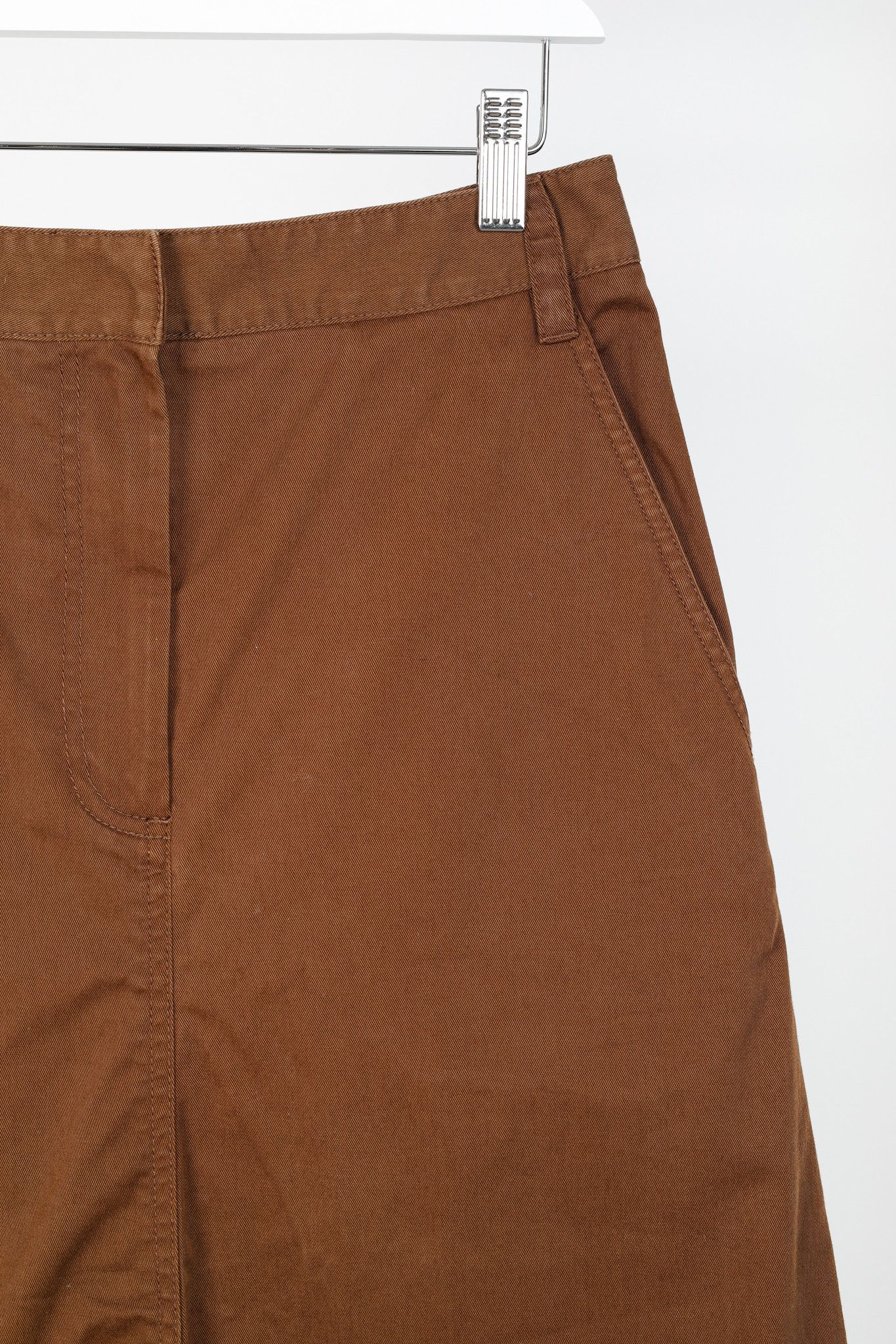 Tibi Tibi Cococa Brown Organic Cotton Twill Maxi Aline Skirt Size 26" / US 2 / IT 38 - 4 Thumbnail