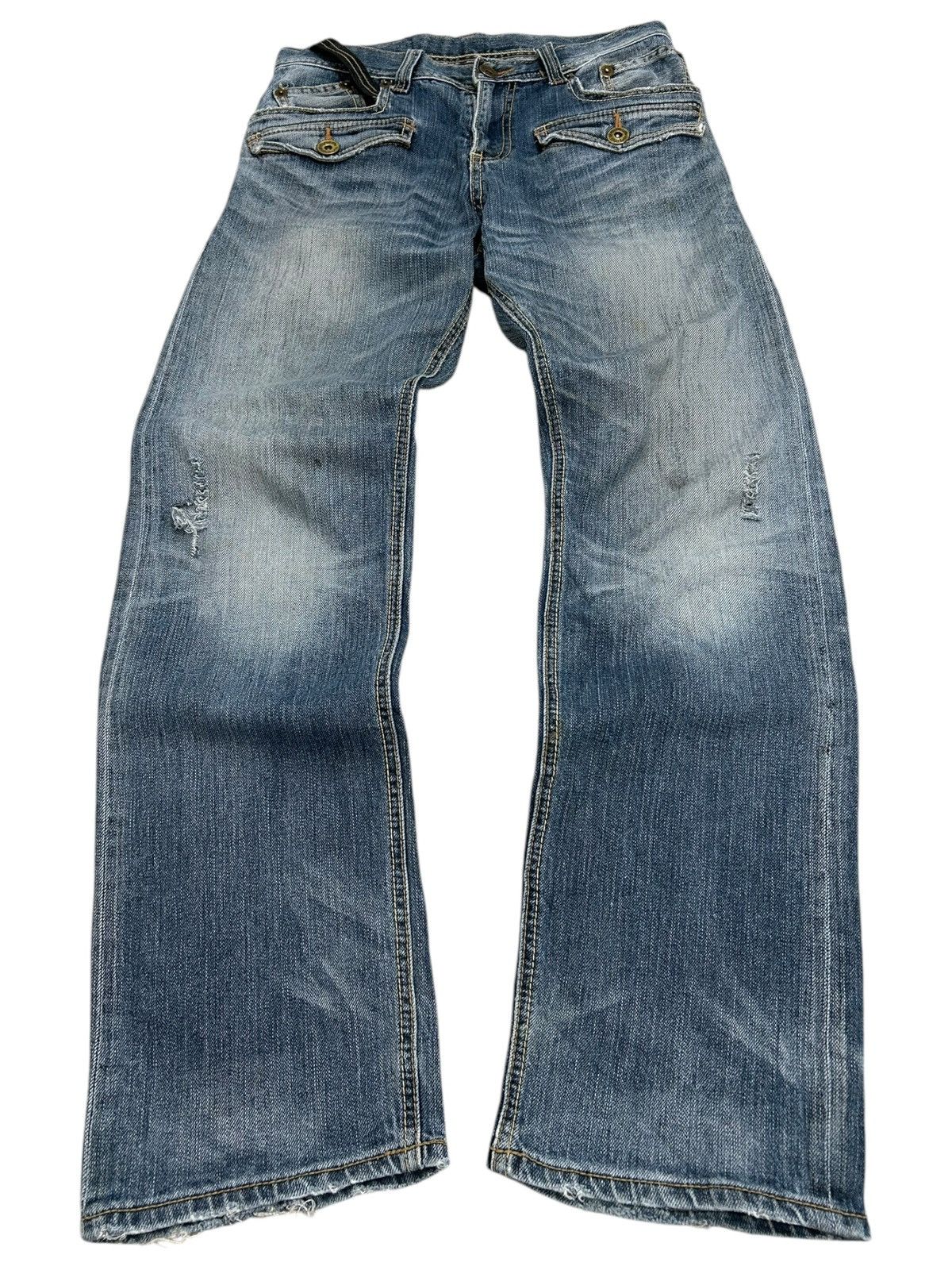 20471120 × GOSTAR DE FUGA × Japanese Brand Back Japan Jean Distressed Light Washed Junya Watanabe Style Size US 29 - 2 Thumbnail