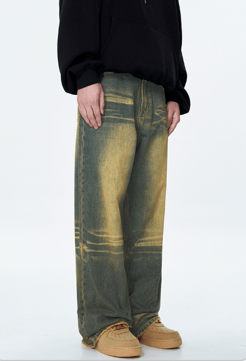 Japanese Brand × Jean Vintage men's whisker washed loose distressed cleanfit jeans Size US 32 / EU 48 - 4 Thumbnail