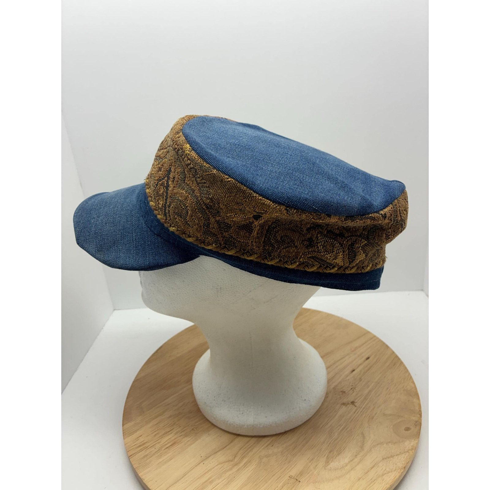 Other Handmade Denim & Tapestry Cap – Small 22” – Upcycled Size ONE SIZE - 3 Thumbnail
