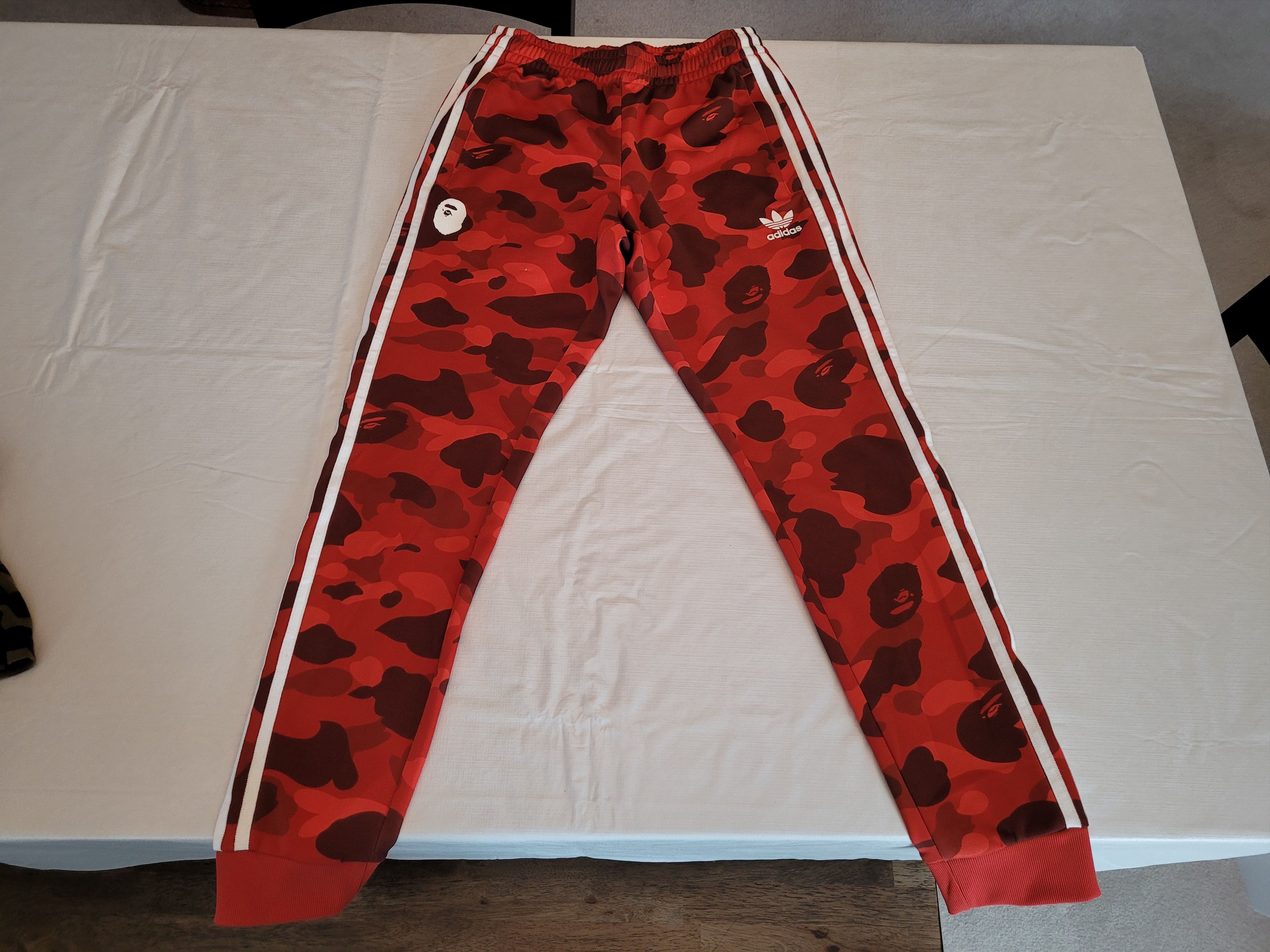 Adidas × Bape adicolor Track Pants Raw Red - Size Small Size US 31 - 1 Thumbnail