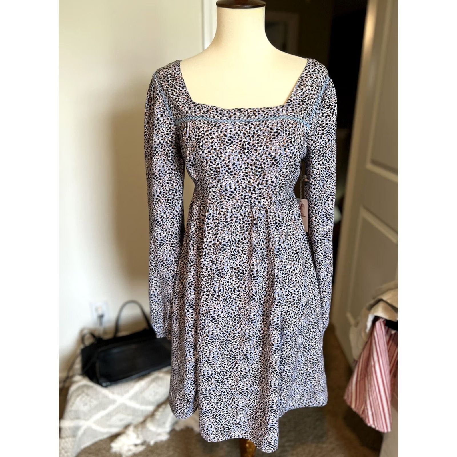 Jessica Simpson Jessica Simpson Dress Sundress Medium M Multicolor Floral Funky Print Knee Length Womens" Size M / US 6-8 / IT 42-44 - 5 Thumbnail