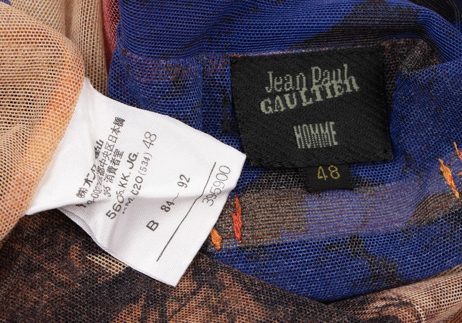 Jean Paul Gaultier Spider Print Power Net Cut T-shirt in Blue, Tea, Orange Size US M / EU 48-50 / 2 - 15 Thumbnail