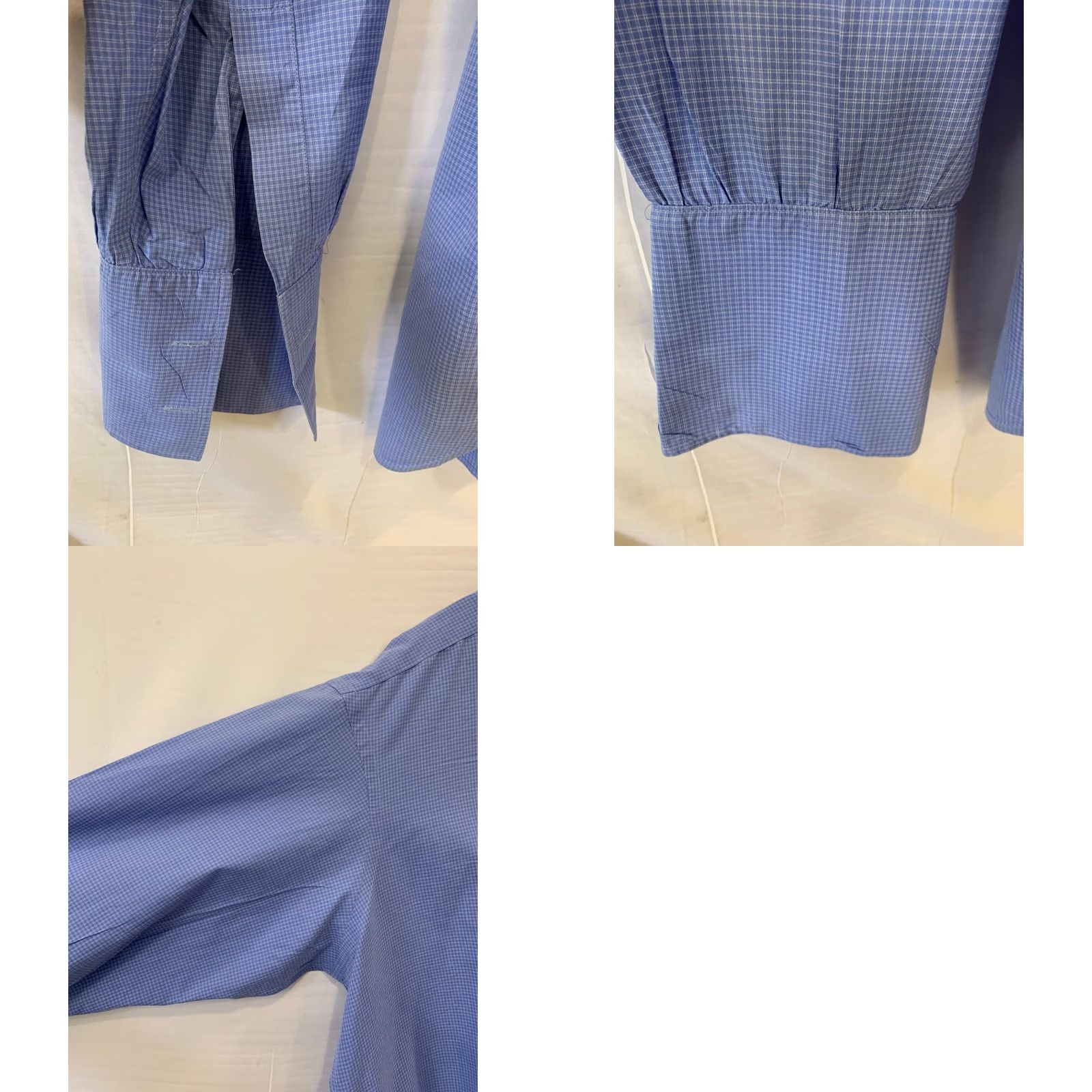 Turnbull & Asser VINTAGE Turnbull & Asser London Dress Shirt Blue Micro Check 17.5 / 44 Classic Fit Mens Adults Size 48R - 8 Thumbnail