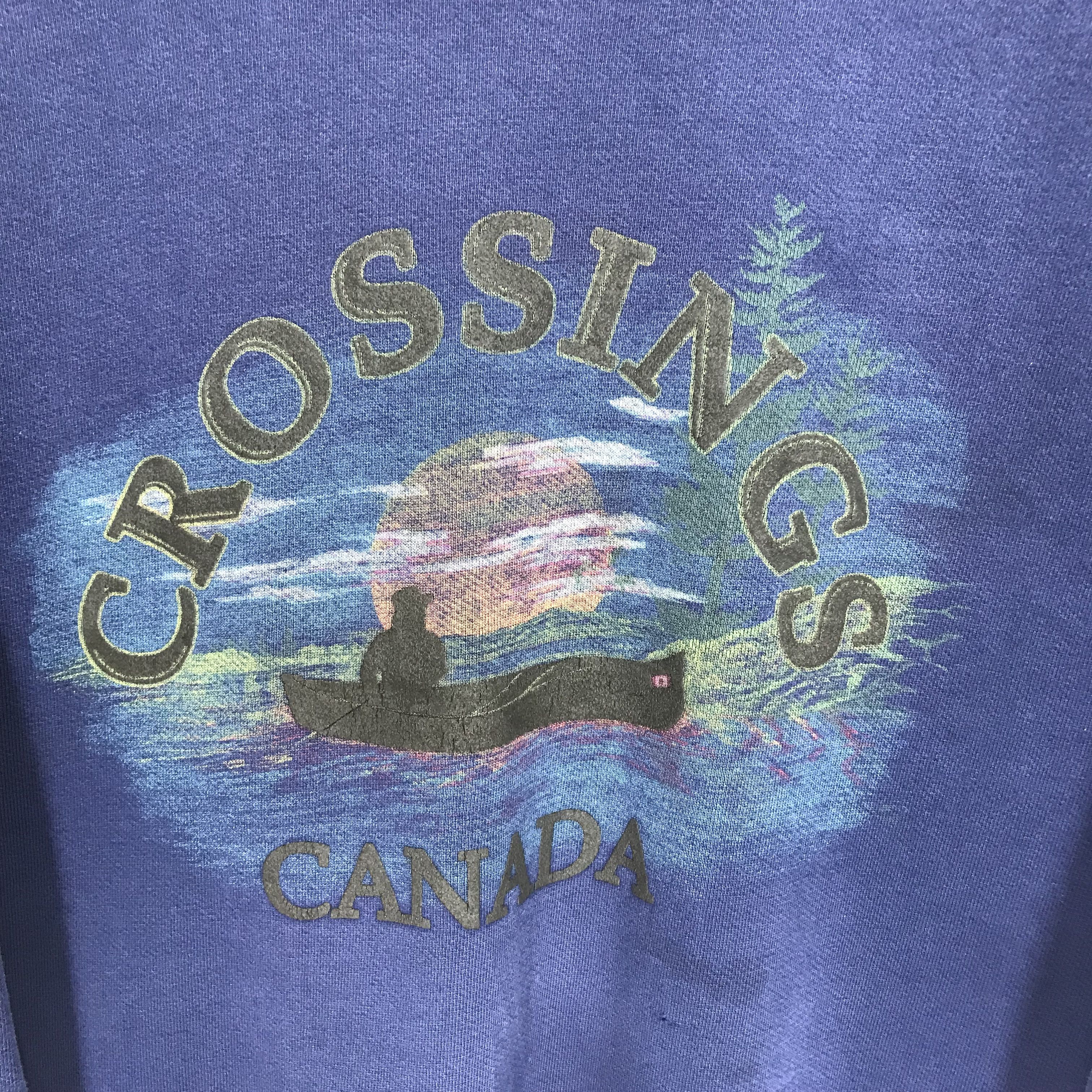 Canada West Vintage 90s Crossings Canada Blue Sweatshirt - 607 Size US L / EU 52-54 / 3 - 4 Thumbnail