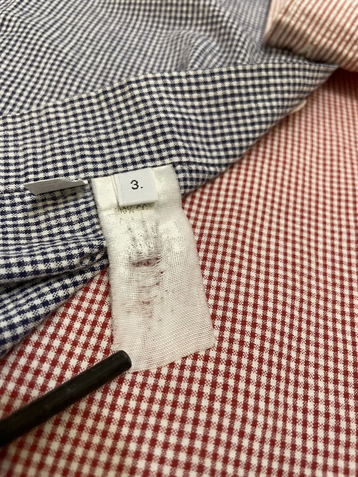 Thom Browne Thom Browne Oxford Patchwork Panel Striped Gingham Shirt Size US M / EU 48-50 / 2 - 6 Thumbnail