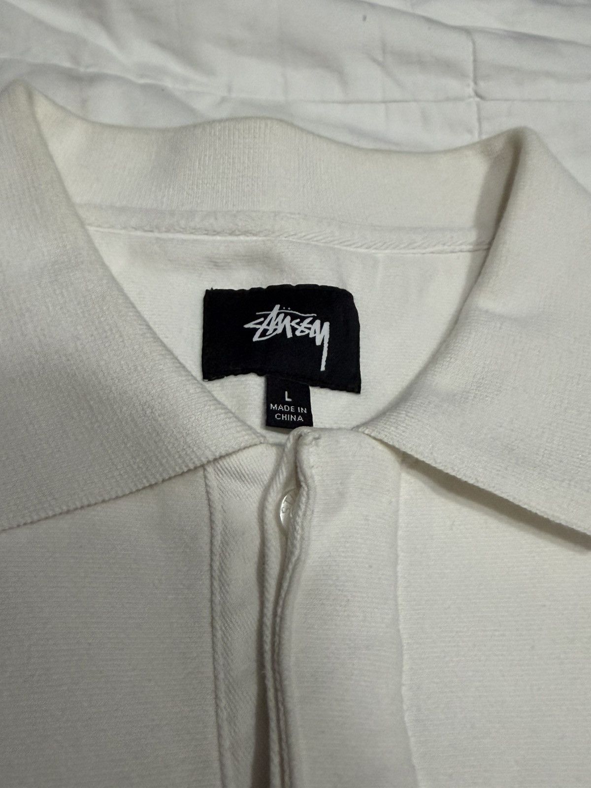 Stussy Stussy White Long Sleeve Polo Size US L / EU 52-54 / 3 - 4 Thumbnail